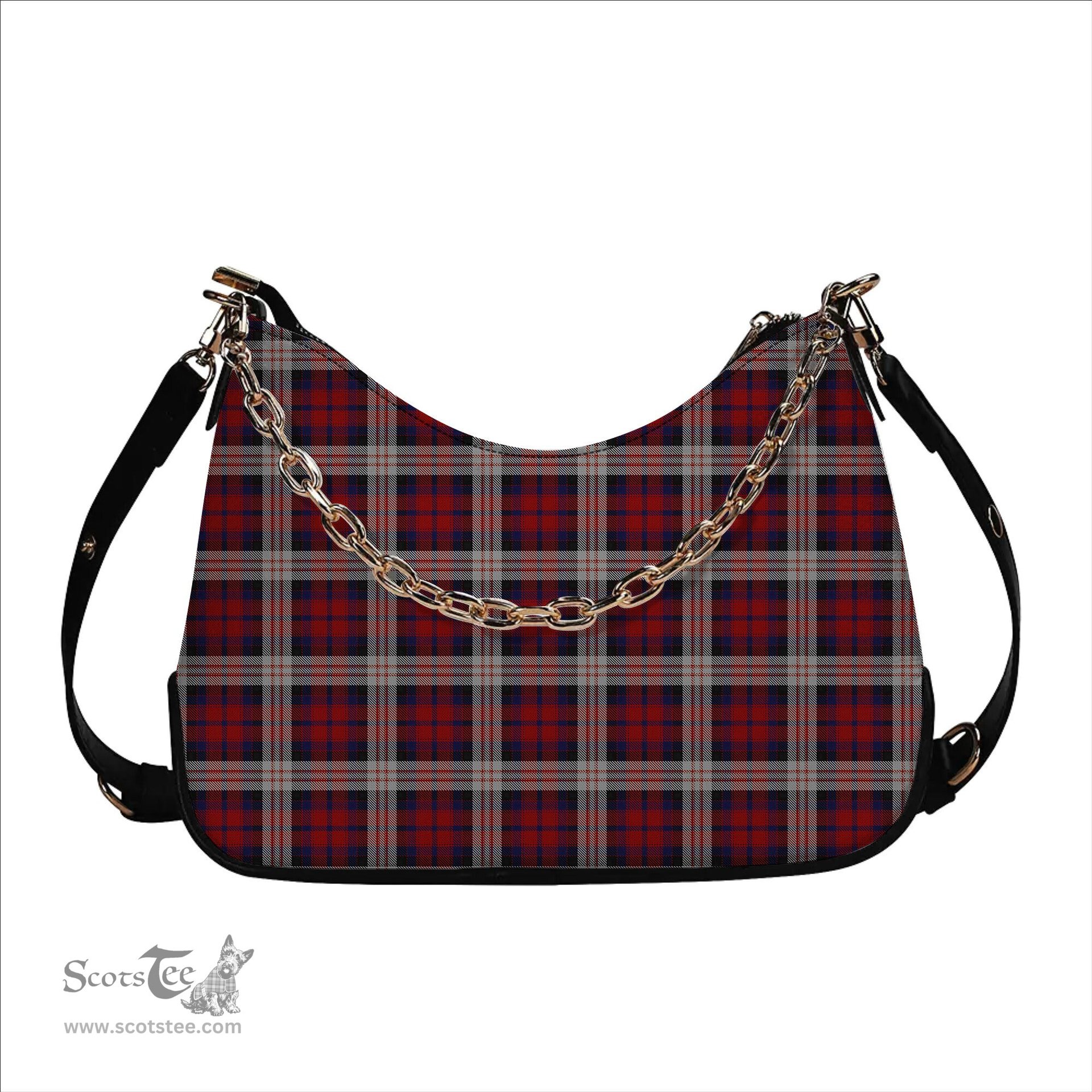 ScotsTee Shop Scottish McDonald Dress Irish Tartan Handbag Women's Shoulder Bag With Chain