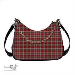 ScotsTee Shop Scottish MacLean of Duart Dress Red Tartan Handbag Women's Shoulder Bag With Chain