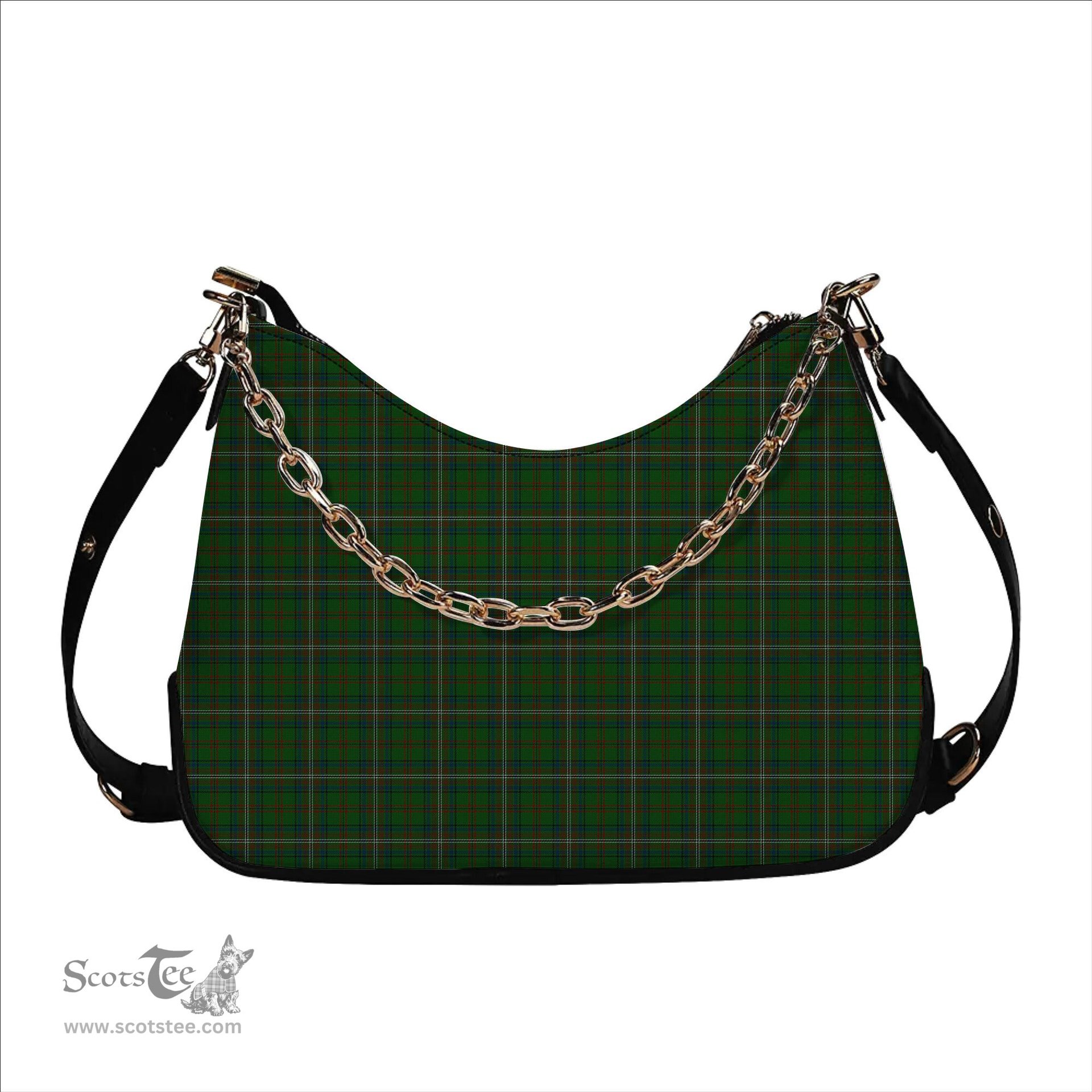 ScotsTee Shop Scottish MacClure Hunting Tartan Handbag Women's Shoulder Bag With Chain