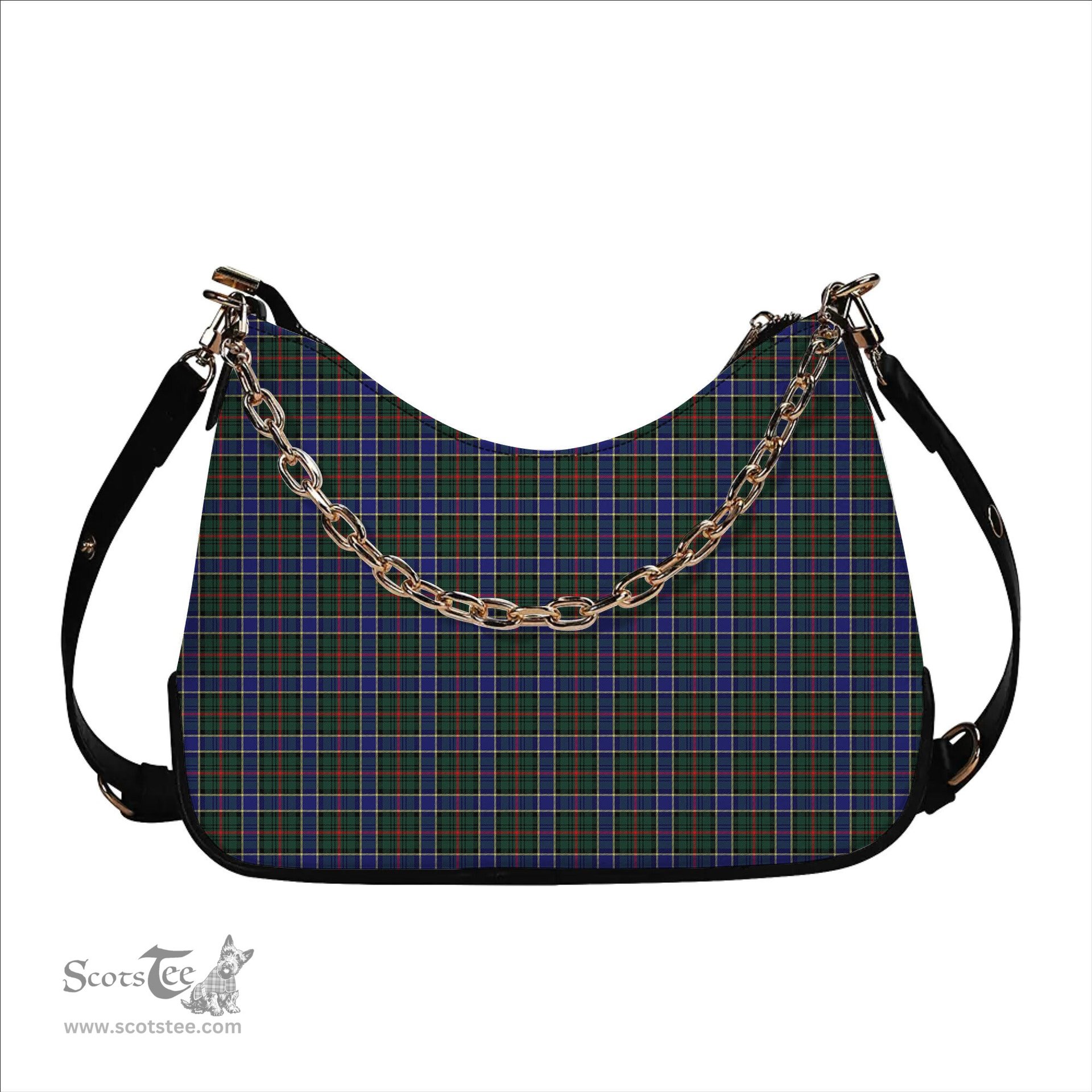 ScotsTee Shop Scottish Ogilvie (Ogilvy) Hunting Modern Tartan Handbag Women's Shoulder Bag With Chain