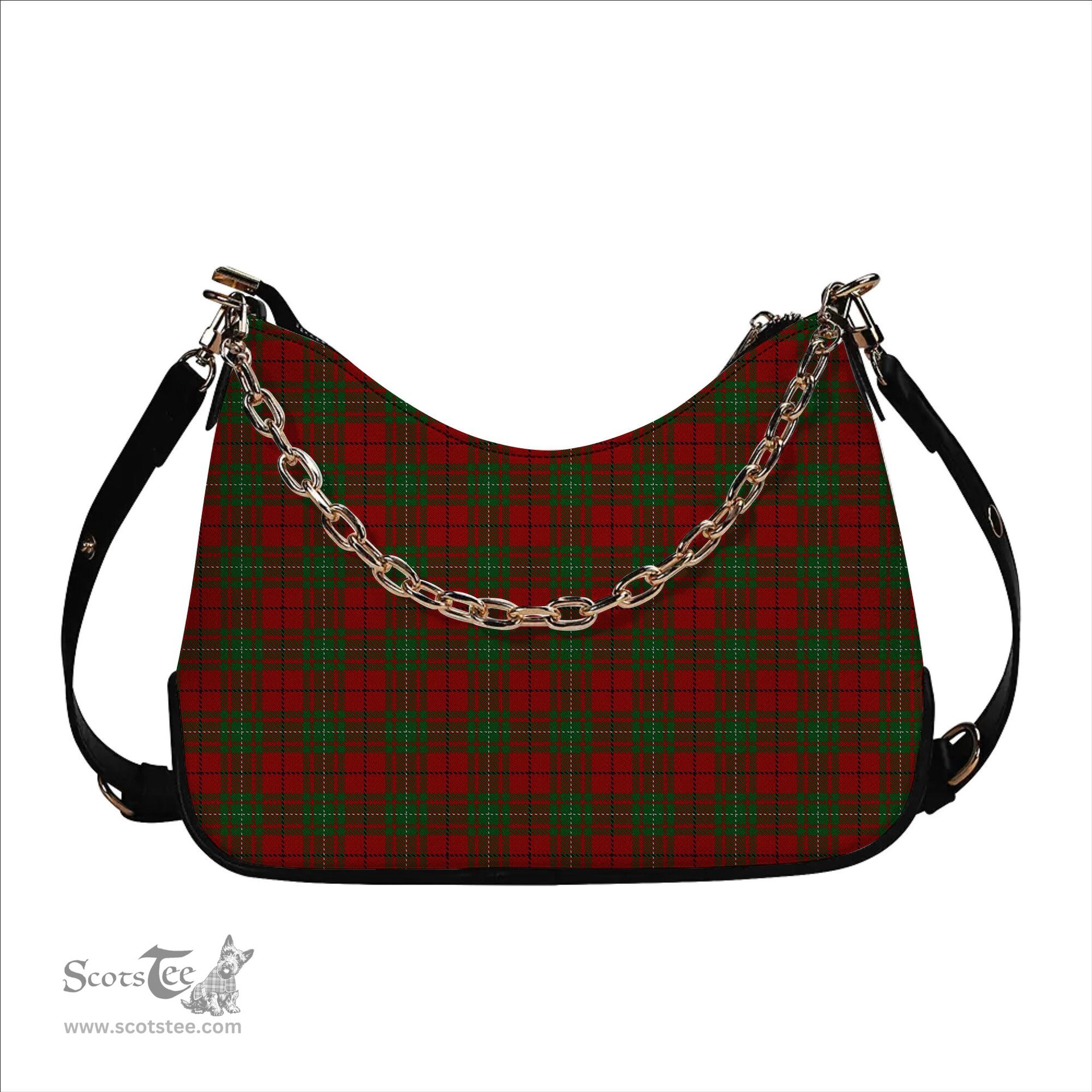 ScotsTee Shop Scottish MacAuley Tartan Handbag Women's Shoulder Bag With Chain