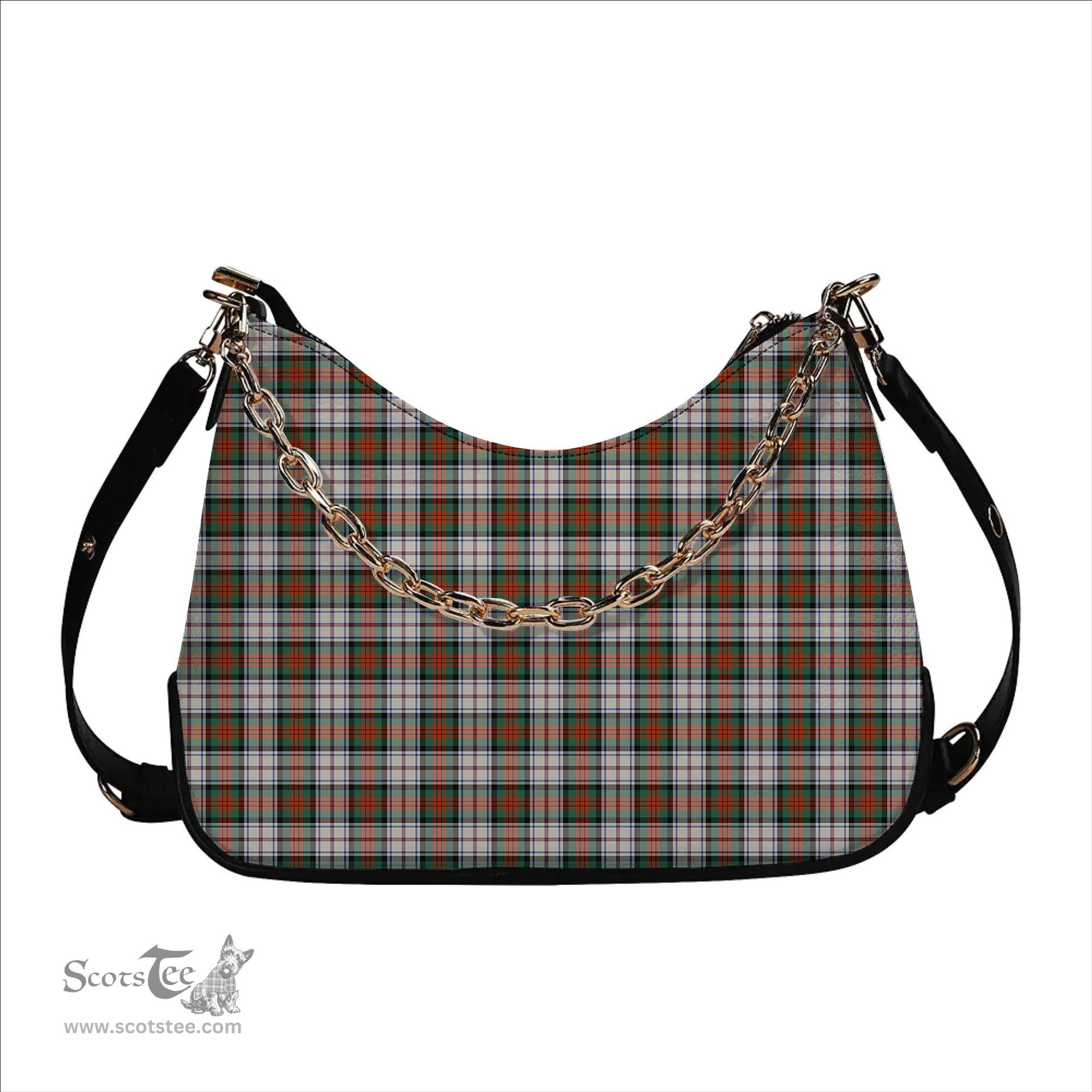 ScotsTee Shop Scottish MacDuff Dress Ancient SC Tartan Handbag Women's Shoulder Bag With Chain