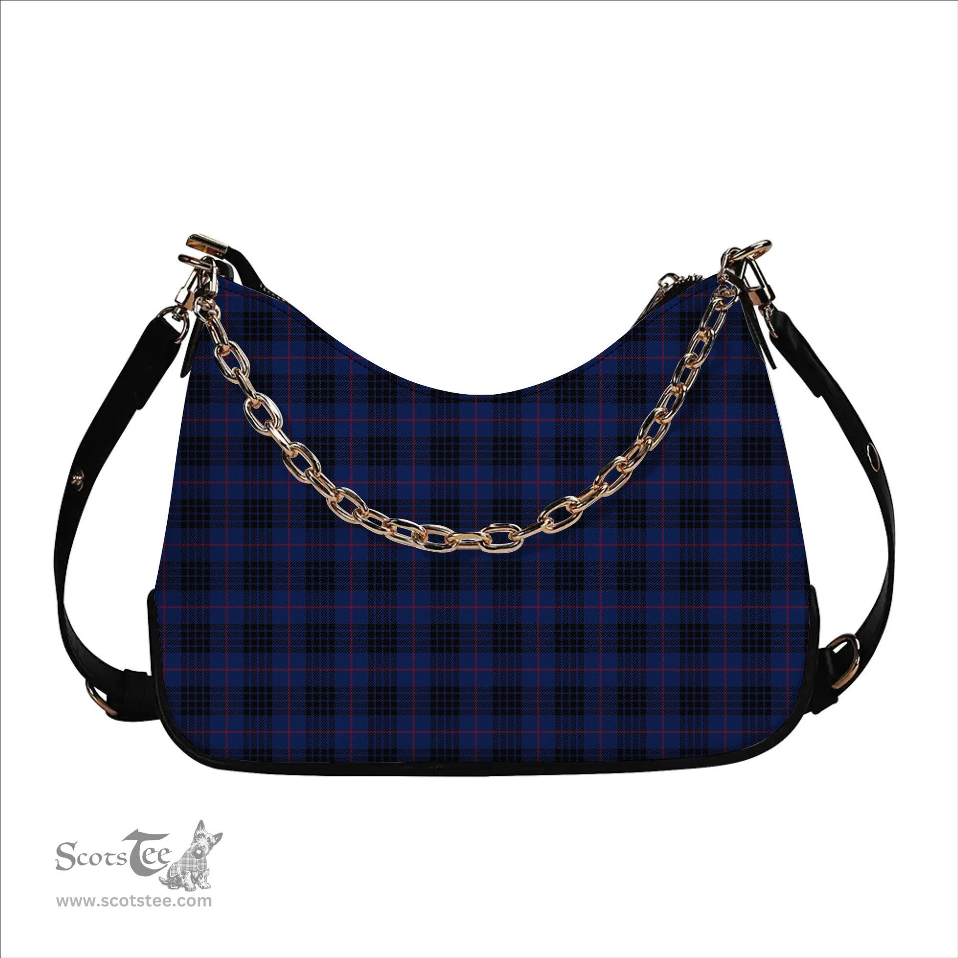 ScotsTee Shop Scottish Morgan Modern Tartan Handbag Women's Shoulder Bag With Chain