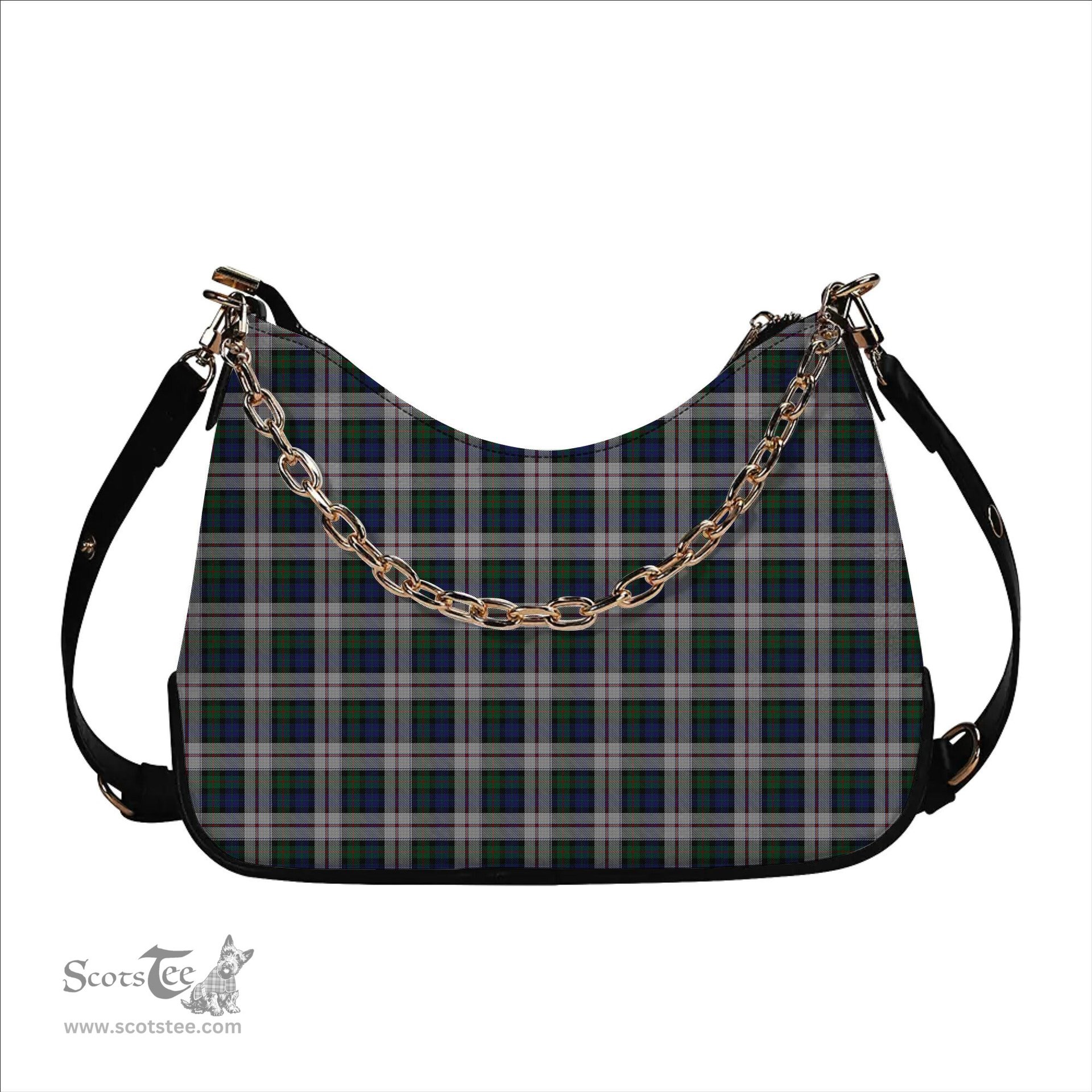 ScotsTee Shop Scottish Lauder Dress Tartan Handbag Women's Shoulder Bag With Chain