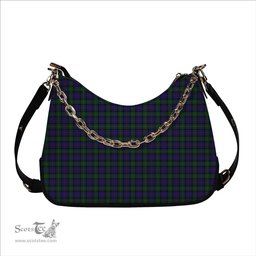 ScotsTee Shop Scottish McPhail Hunting Tartan Handbag Women's Shoulder Bag With Chain