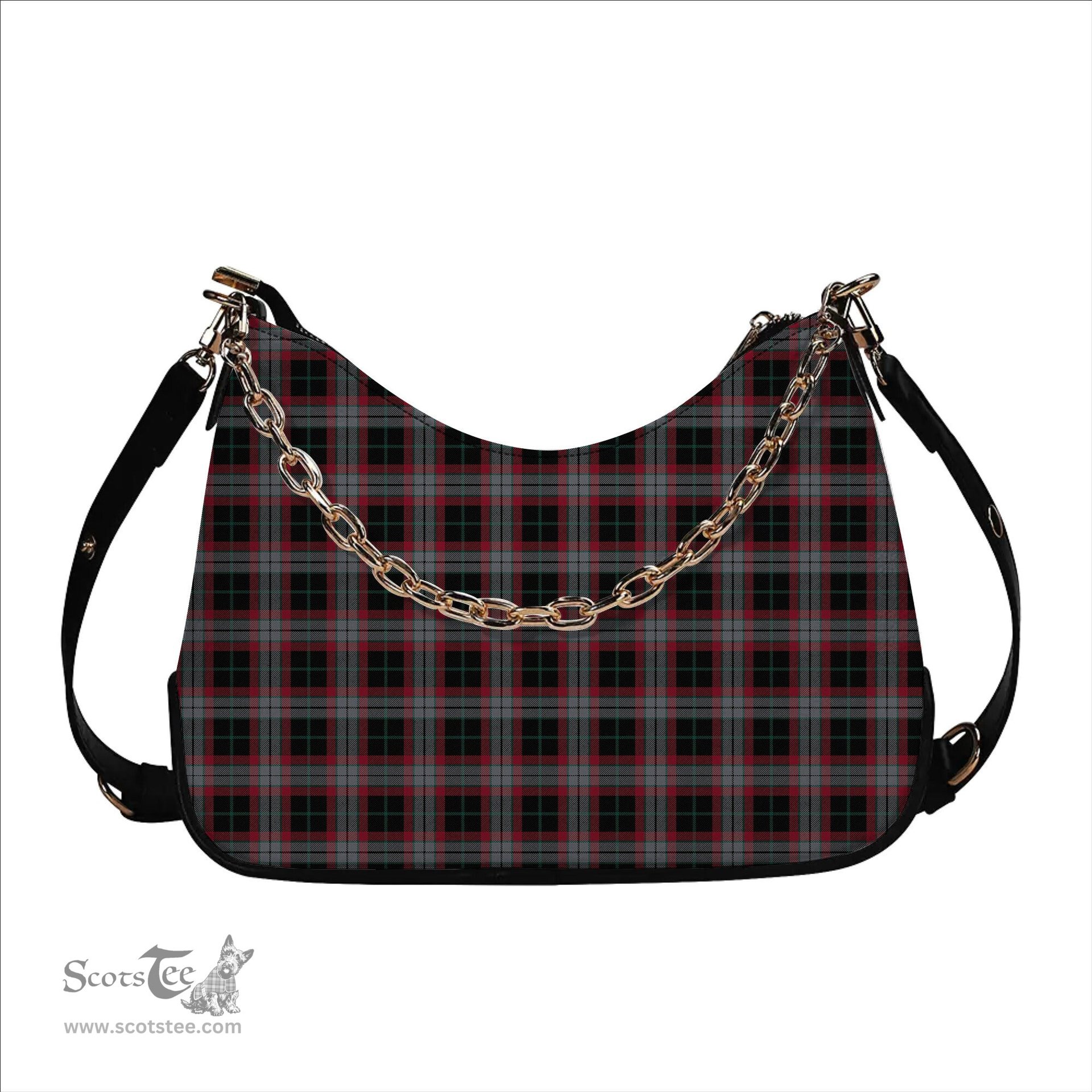 ScotsTee Shop Scottish Lindsay Hunting Modern Tartan Handbag Women's Shoulder Bag With Chain