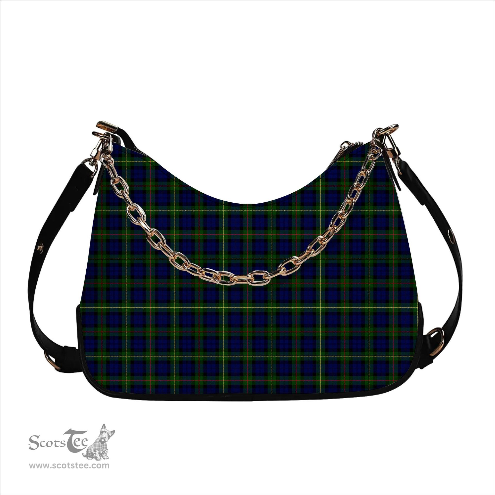 ScotsTee Shop Scottish MacEwen Modern SC Tartan Handbag Women's Shoulder Bag With Chain