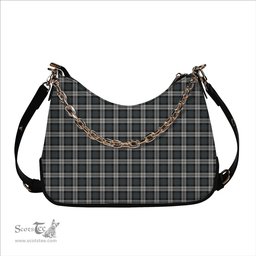 ScotsTee Shop Scottish McCandlish Arisaid Grey Tartan Handbag Women's Shoulder Bag With Chain