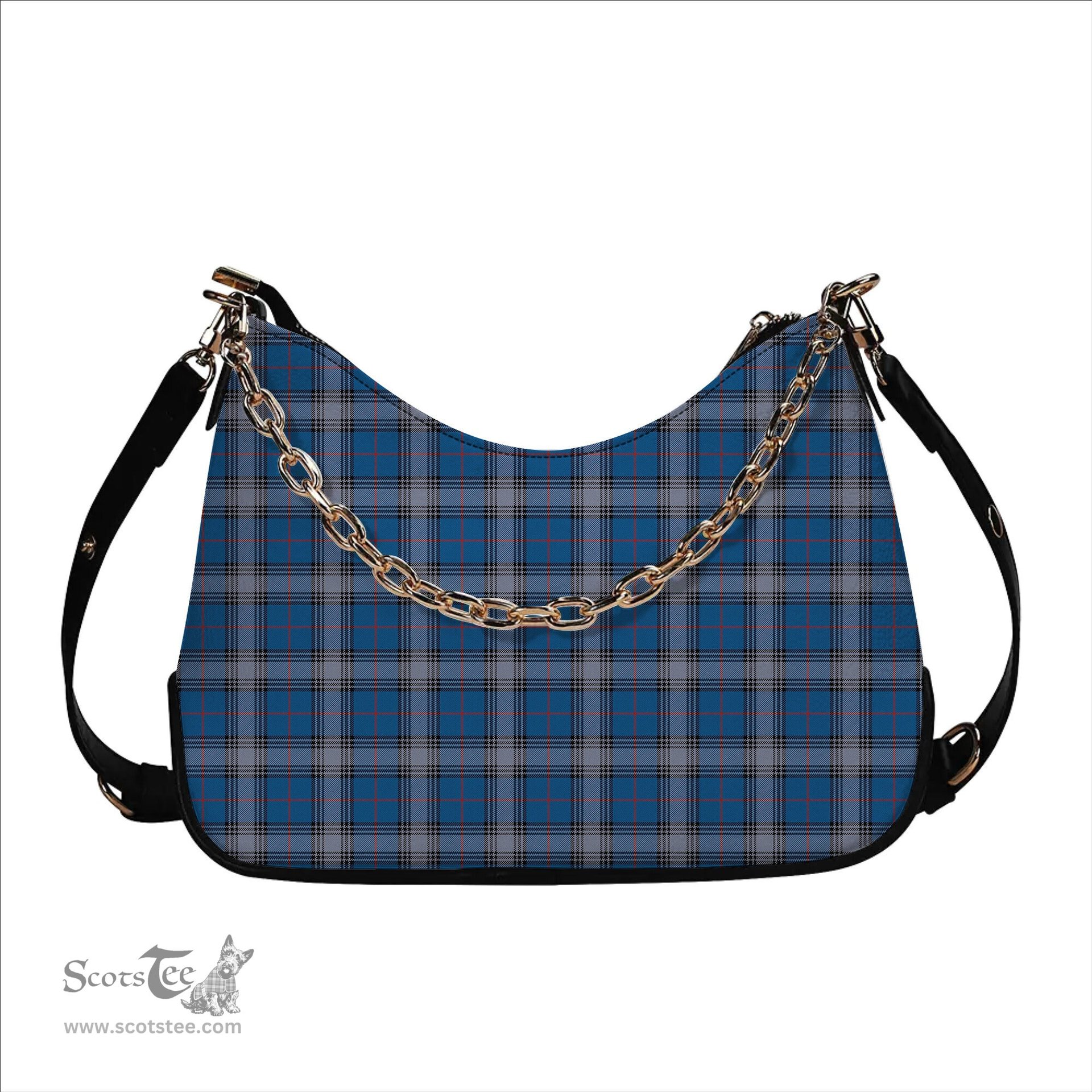 ScotsTee Shop Scottish Kinnaird Ancient Tartan Handbag Women's Shoulder Bag With Chain