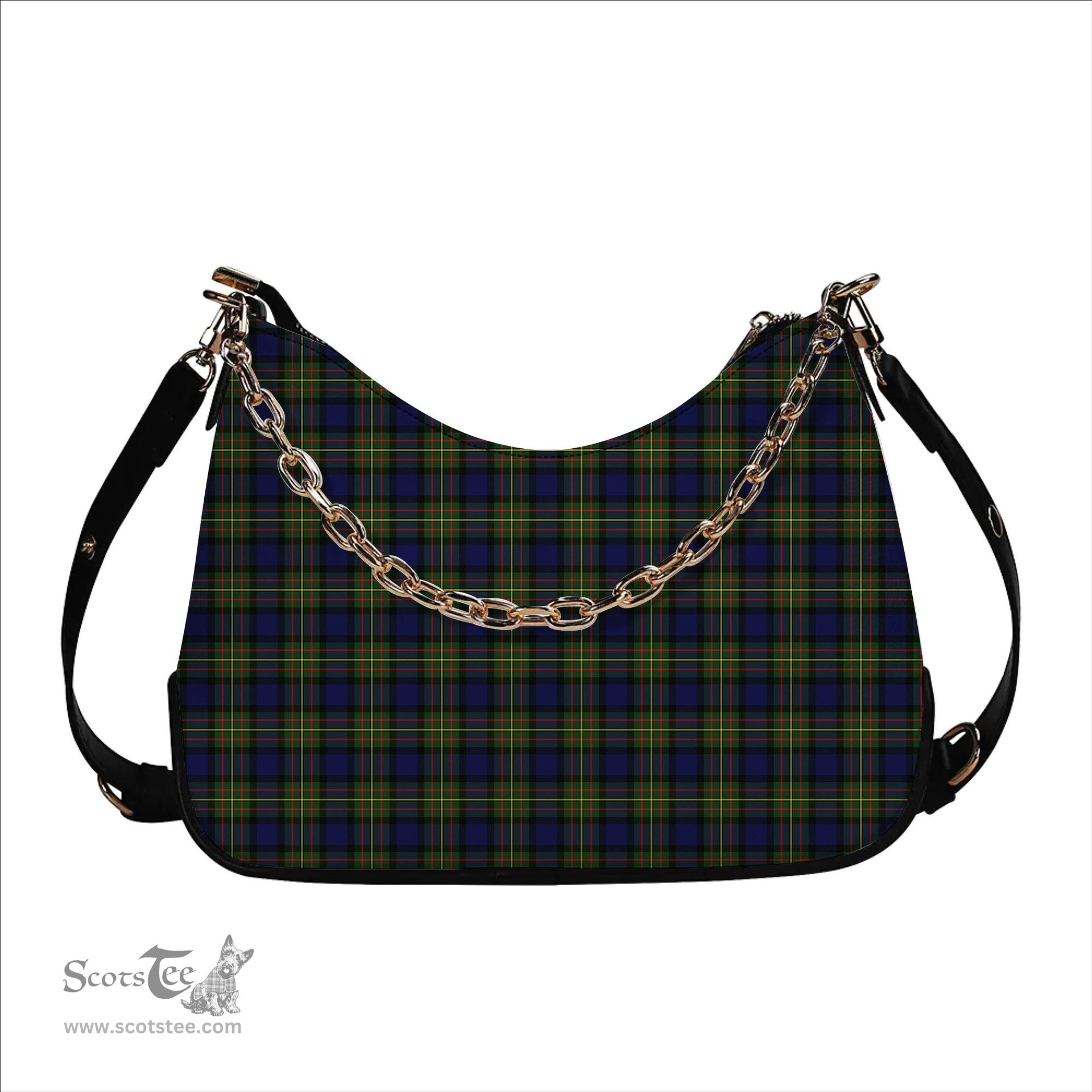 ScotsTee Shop Scottish MacLaren Modern Tartan Handbag Women's Shoulder Bag With Chain