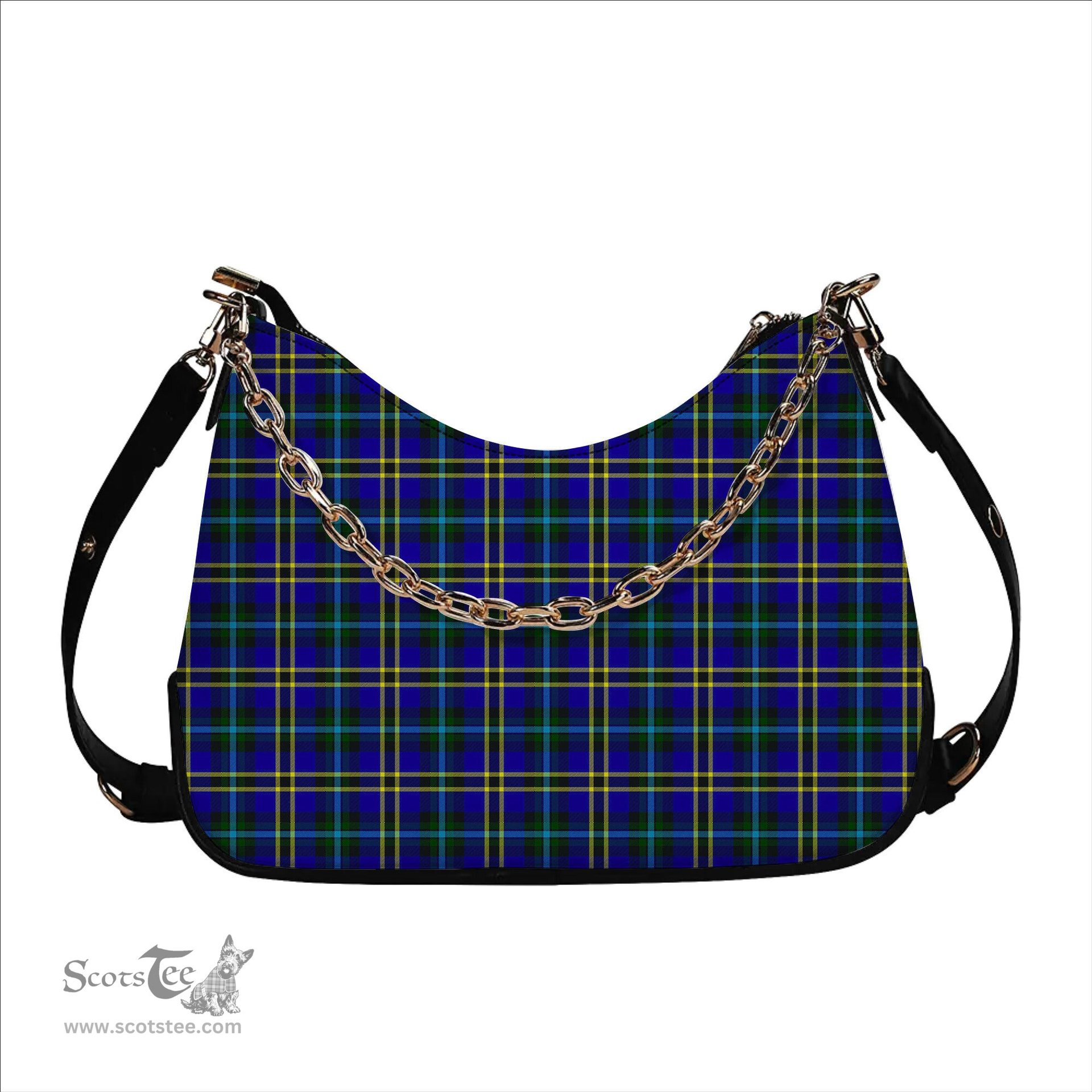 ScotsTee Shop Scottish Hope Modern Tartan Handbag Women's Shoulder Bag With Chain