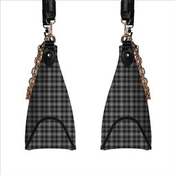 ScotsTee Shop Scottish McLean Black and White Tartan Handbag Women's Shoulder Bag With Chain