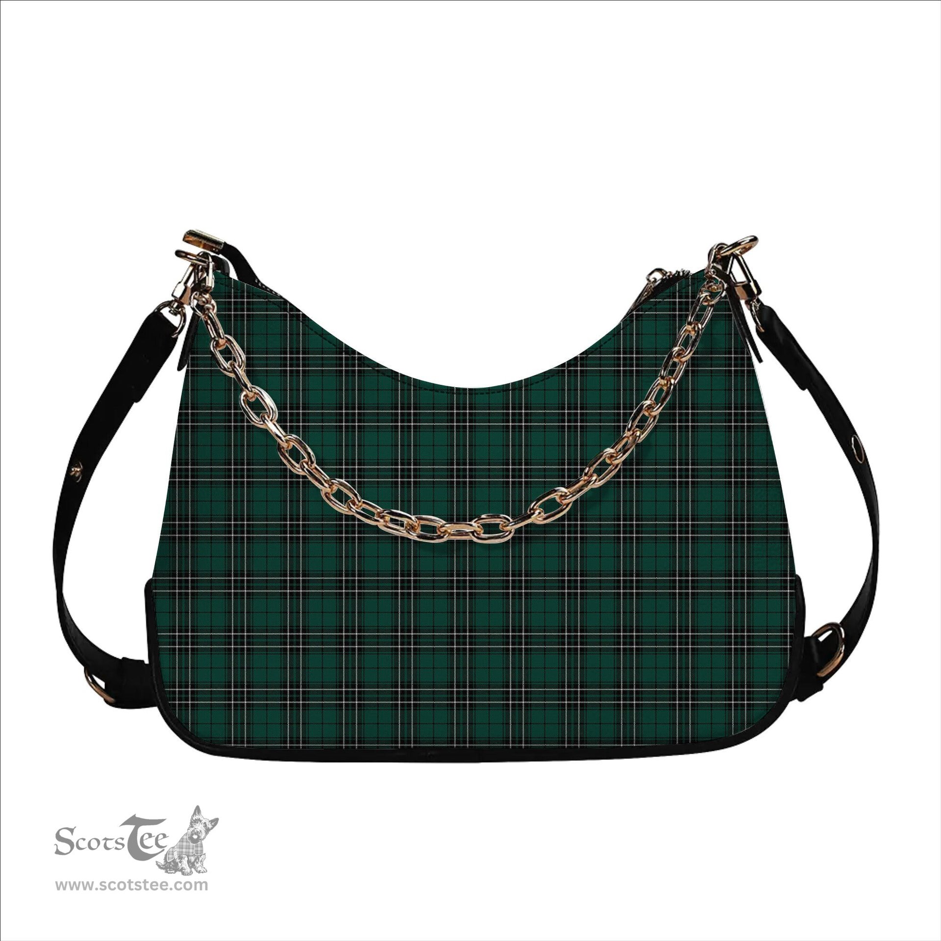 ScotsTee Shop Scottish MacLean of Duart Hunting Modern Tartan Handbag Women's Shoulder Bag With Chain