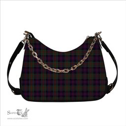 ScotsTee Shop Scottish McDonald of Clan Ranald Tartan Handbag Women's Shoulder Bag With Chain
