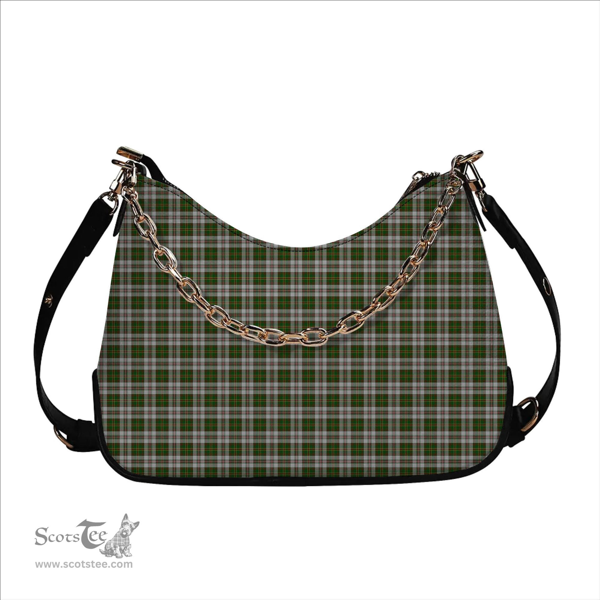 ScotsTee Shop Scottish Hay White Dress Tartan Handbag Women's Shoulder Bag With Chain