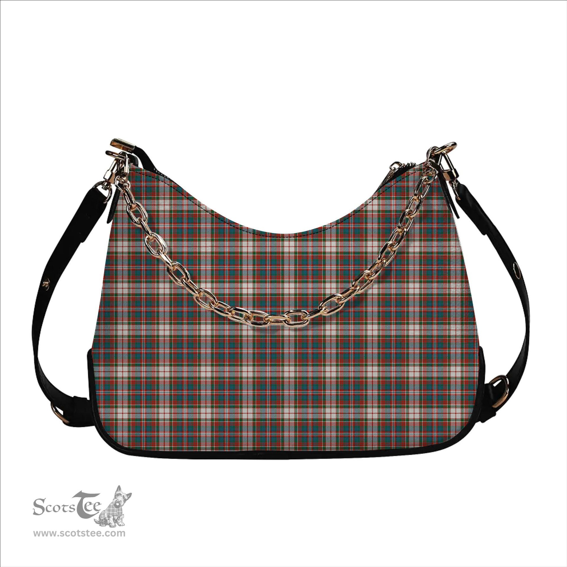 ScotsTee Shop Scottish McFarland Dress Ancient Tartan Handbag Women's Shoulder Bag With Chain