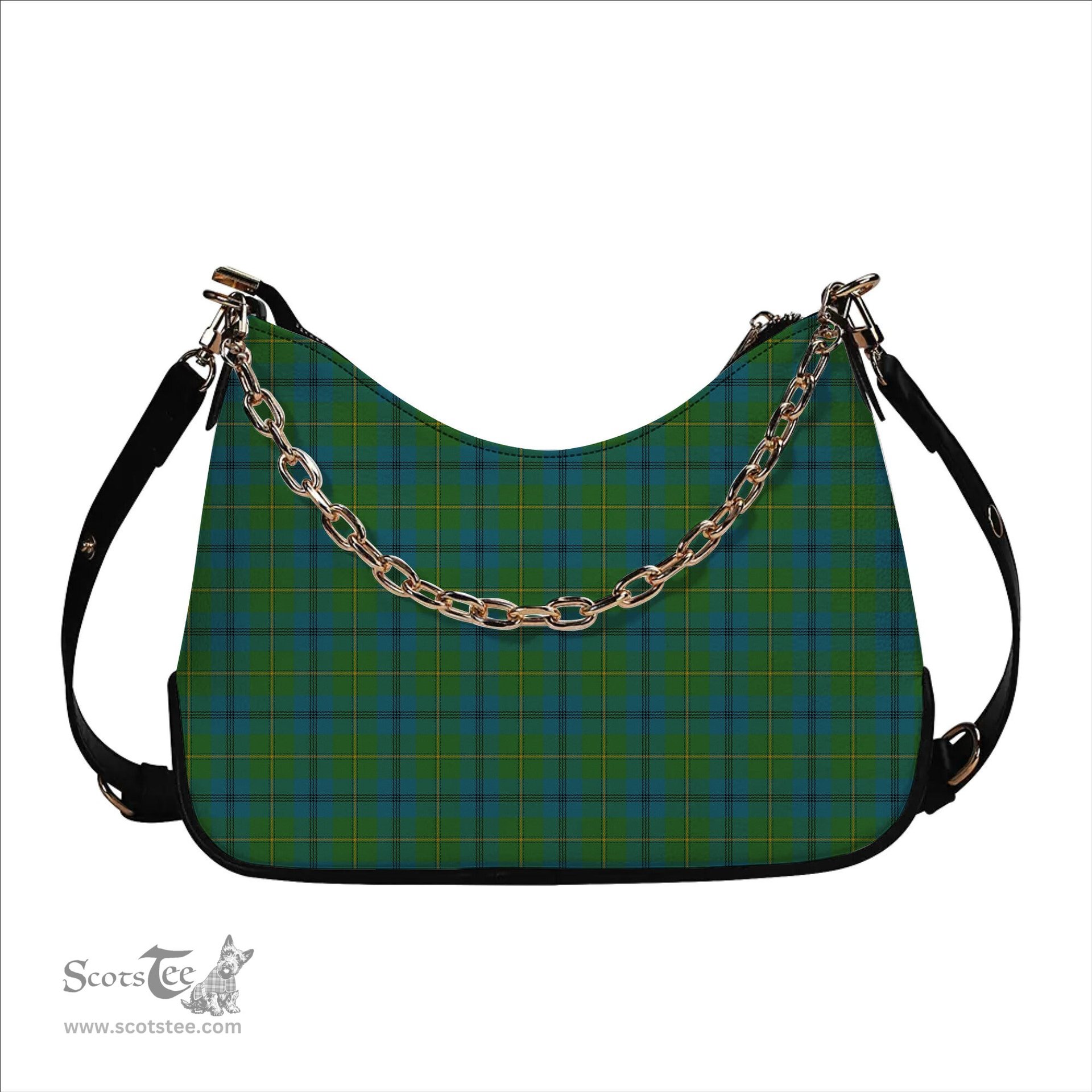 ScotsTee Shop Scottish Johnstone Ancient Tartan Handbag Women's Shoulder Bag With Chain