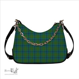 ScotsTee Shop Scottish Johnstone Ancient Tartan Handbag Women's Shoulder Bag With Chain