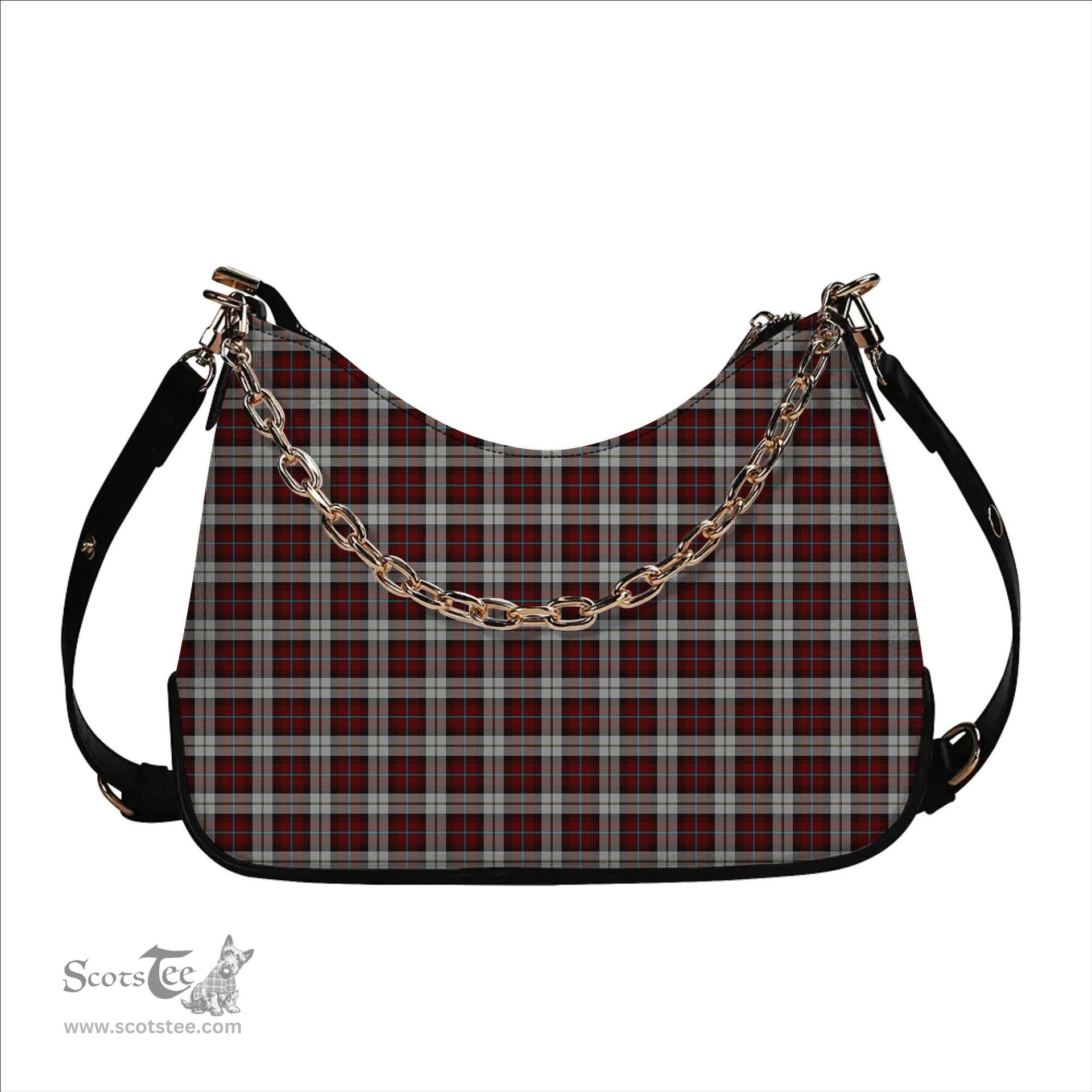ScotsTee Shop Scottish McCandlish Arisaid Red Tartan Handbag Women's Shoulder Bag With Chain