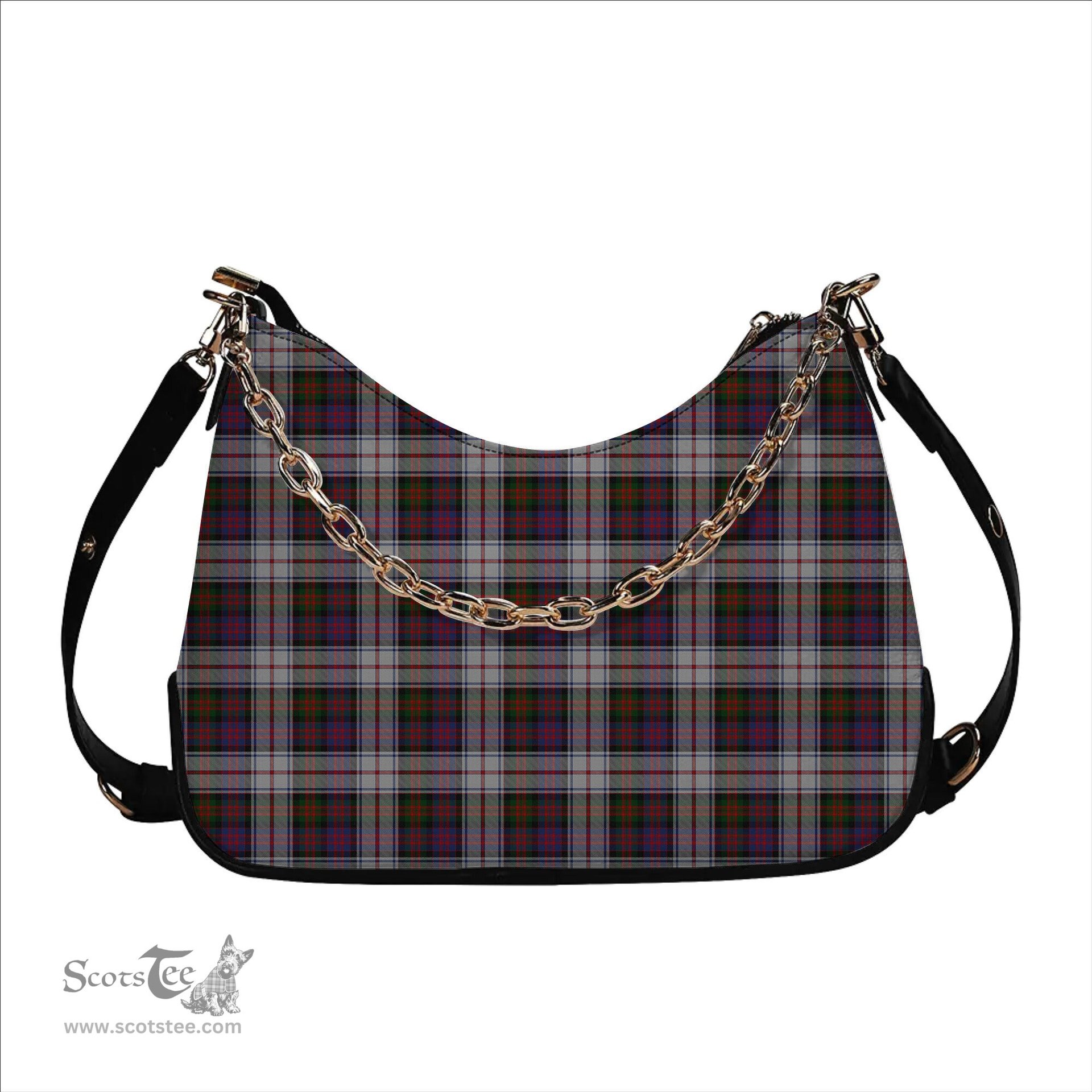 ScotsTee Shop Scottish McDonald Dress Modern Tartan Handbag Women's Shoulder Bag With Chain