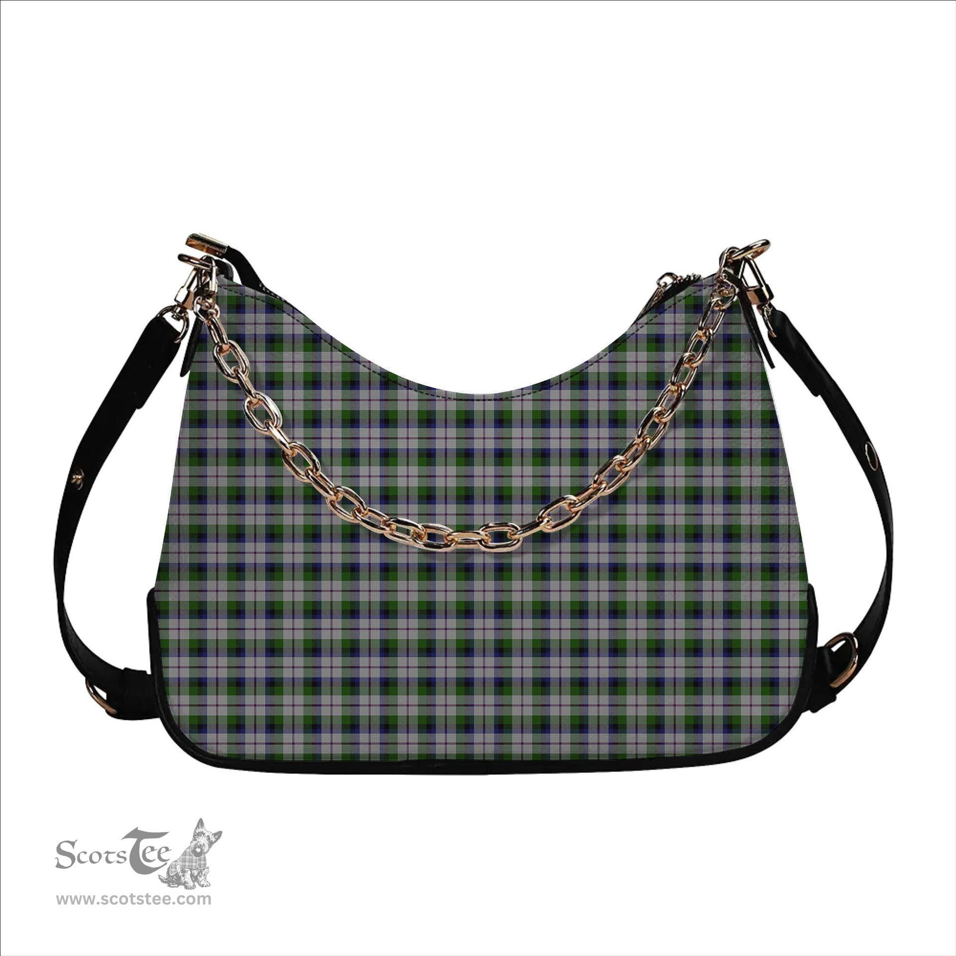 ScotsTee Shop Scottish Macnaghten Dress Tartan Handbag Women's Shoulder Bag With Chain