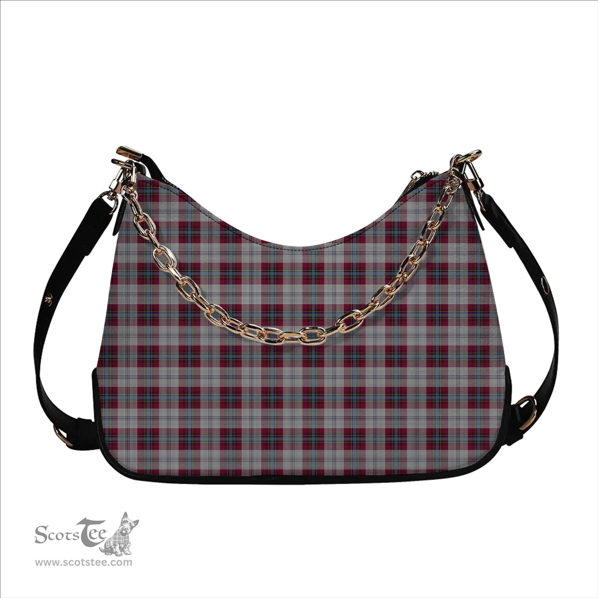 ScotsTee Shop Scottish MacLean of Duart Dress 4 Tartan Handbag Women's Shoulder Bag With Chain
