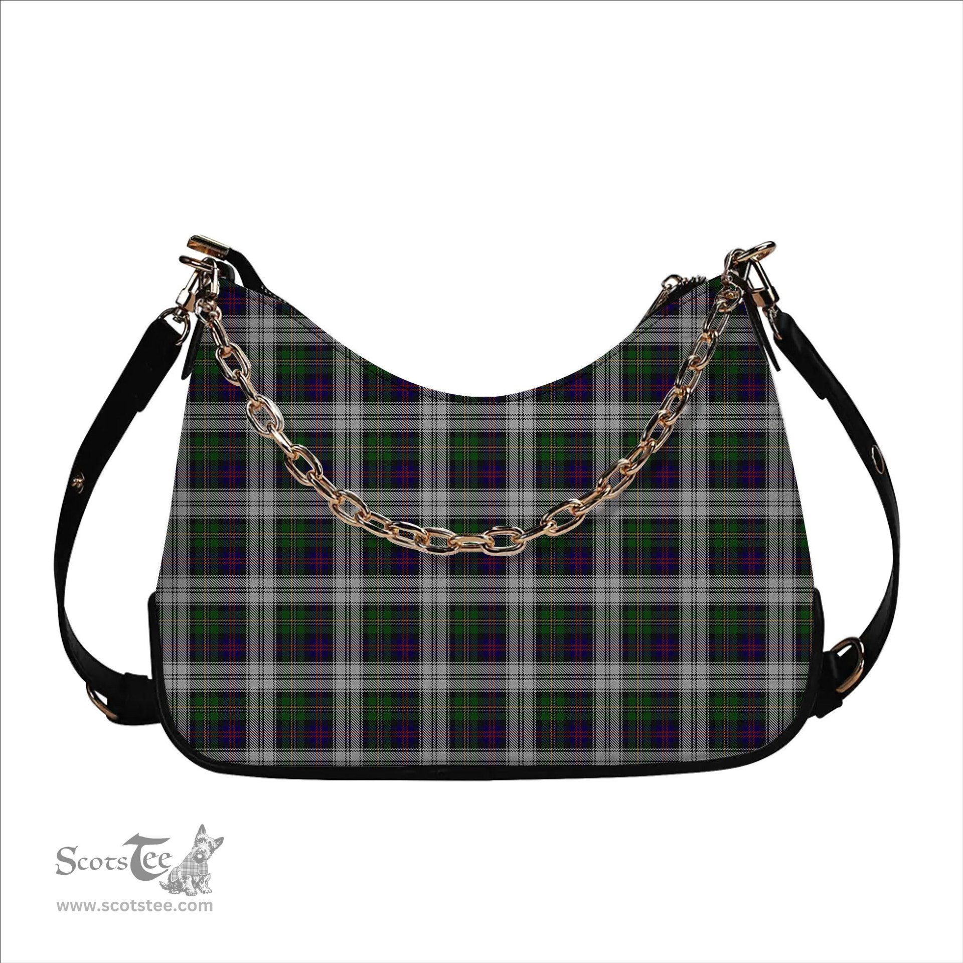 ScotsTee Shop Scottish McCallum Dress Tartan Handbag Women's Shoulder Bag With Chain