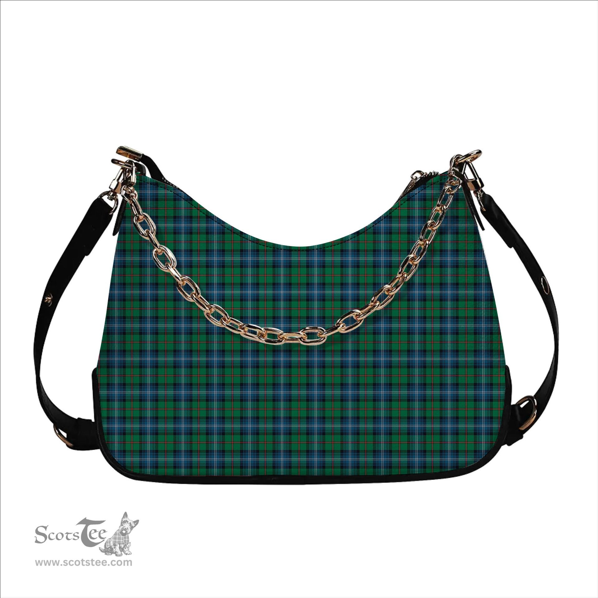 ScotsTee Shop Scottish Urquhart Ancient Tartan Handbag Women's Shoulder Bag With Chain