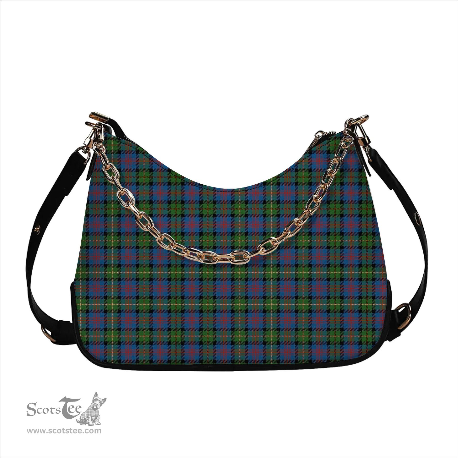 ScotsTee Shop Scottish McLennan Ancient Tartan Handbag Women's Shoulder Bag With Chain