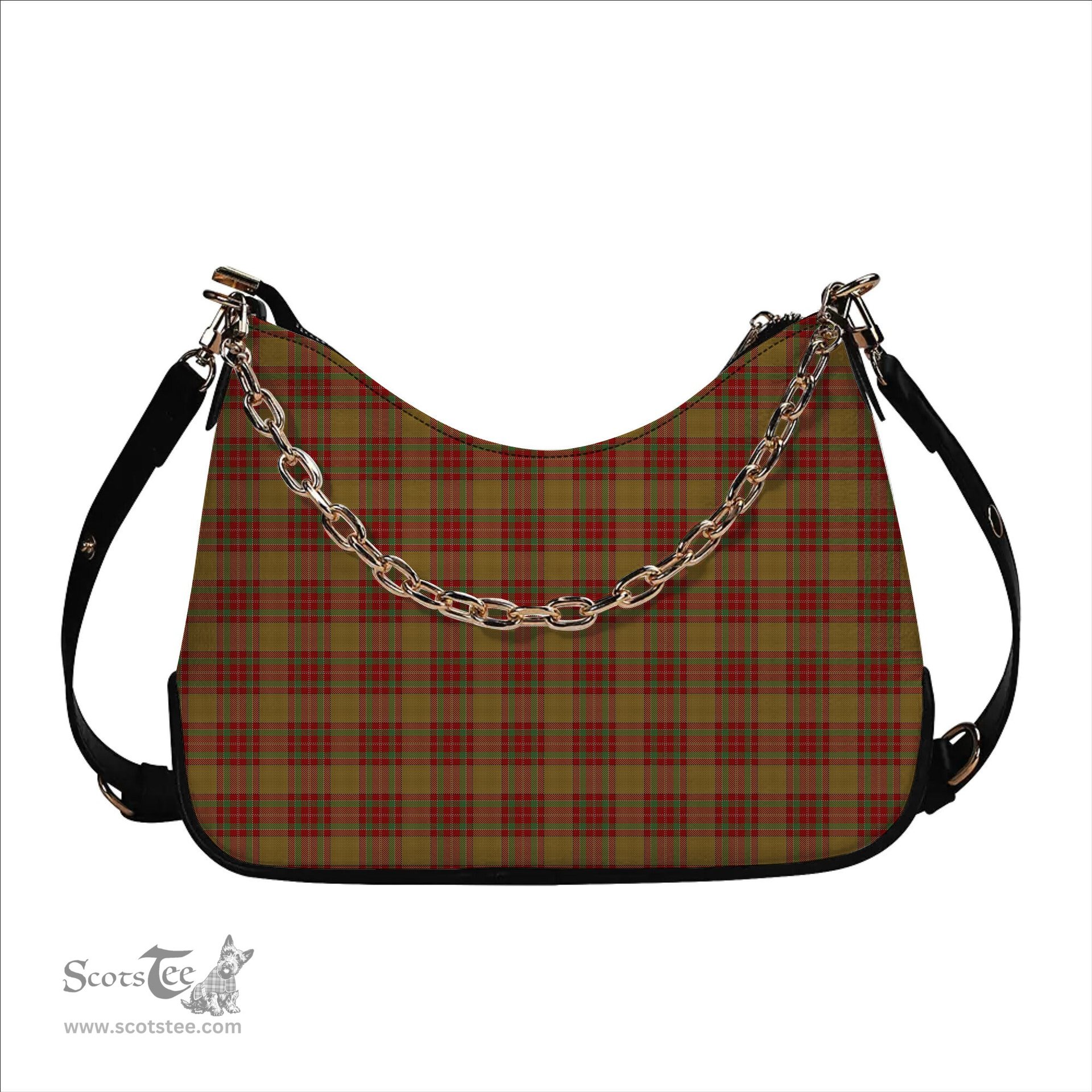 ScotsTee Shop Scottish MacBrair Hunting Tartan Handbag Women's Shoulder Bag With Chain