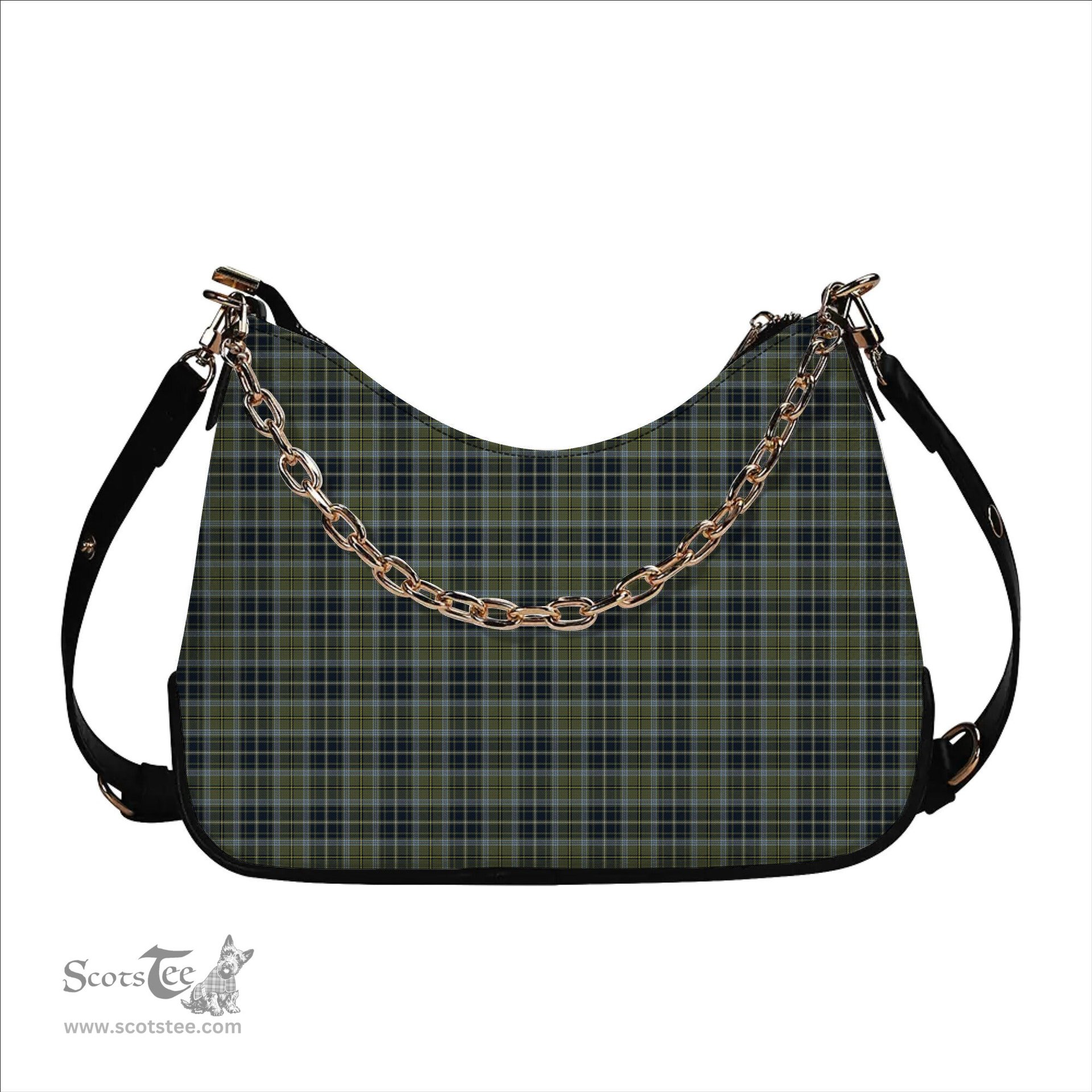 ScotsTee Shop Scottish MacBean Hunting Tartan Handbag Women's Shoulder Bag With Chain