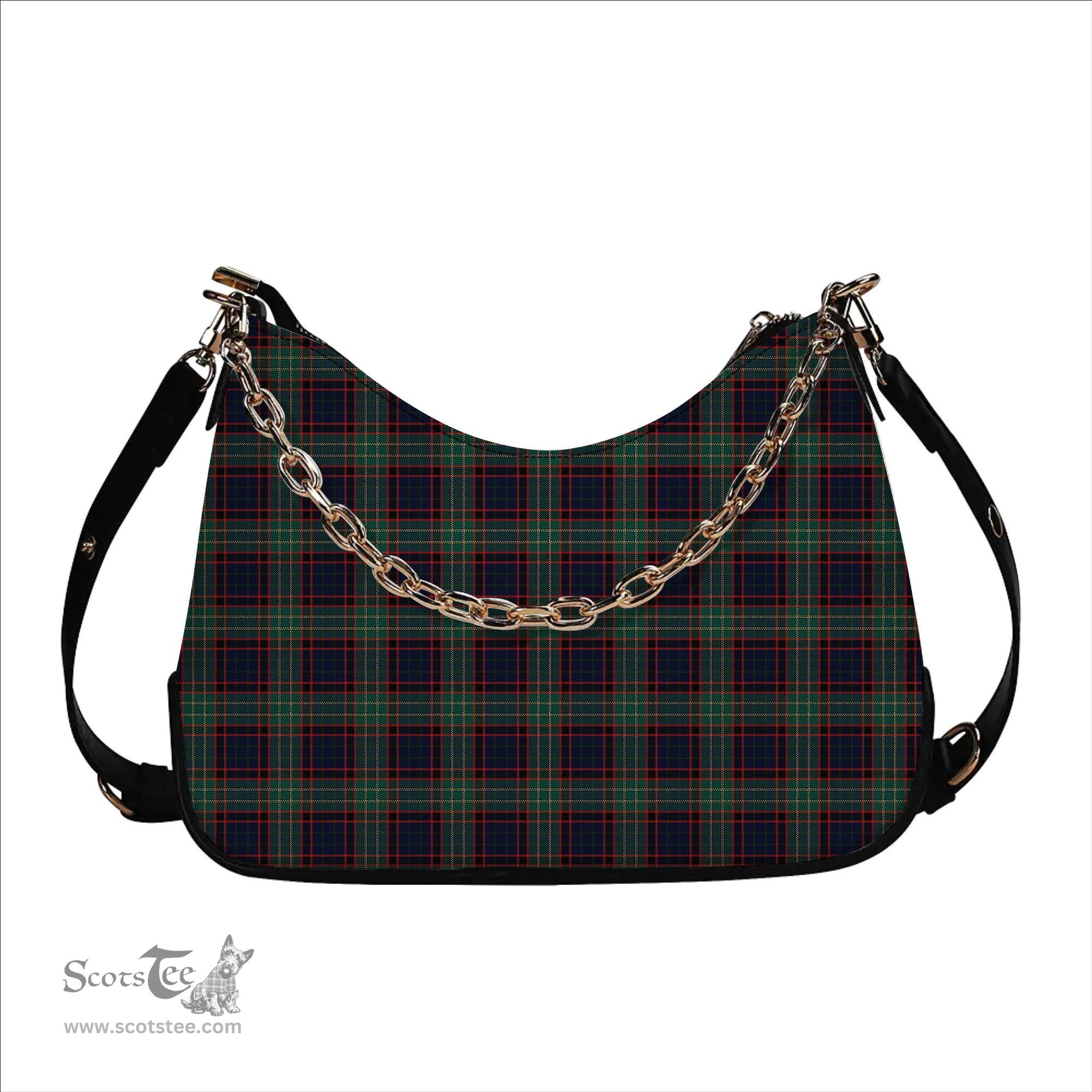 ScotsTee Shop Scottish Nicolson Hunting Modern Tartan Handbag Women's Shoulder Bag With Chain