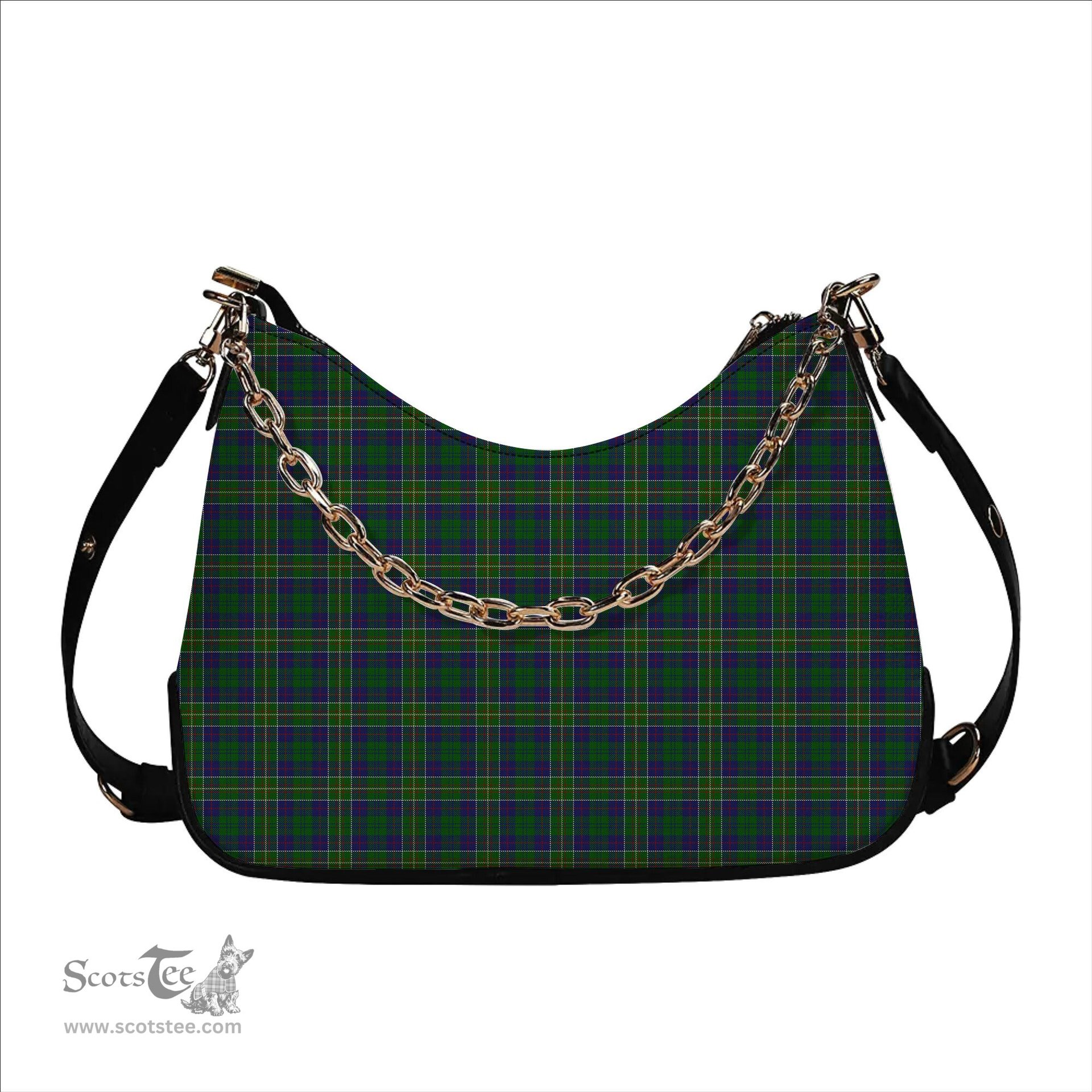 ScotsTee Shop Scottish Hunter of Hunterston Tartan Handbag Women's Shoulder Bag With Chain
