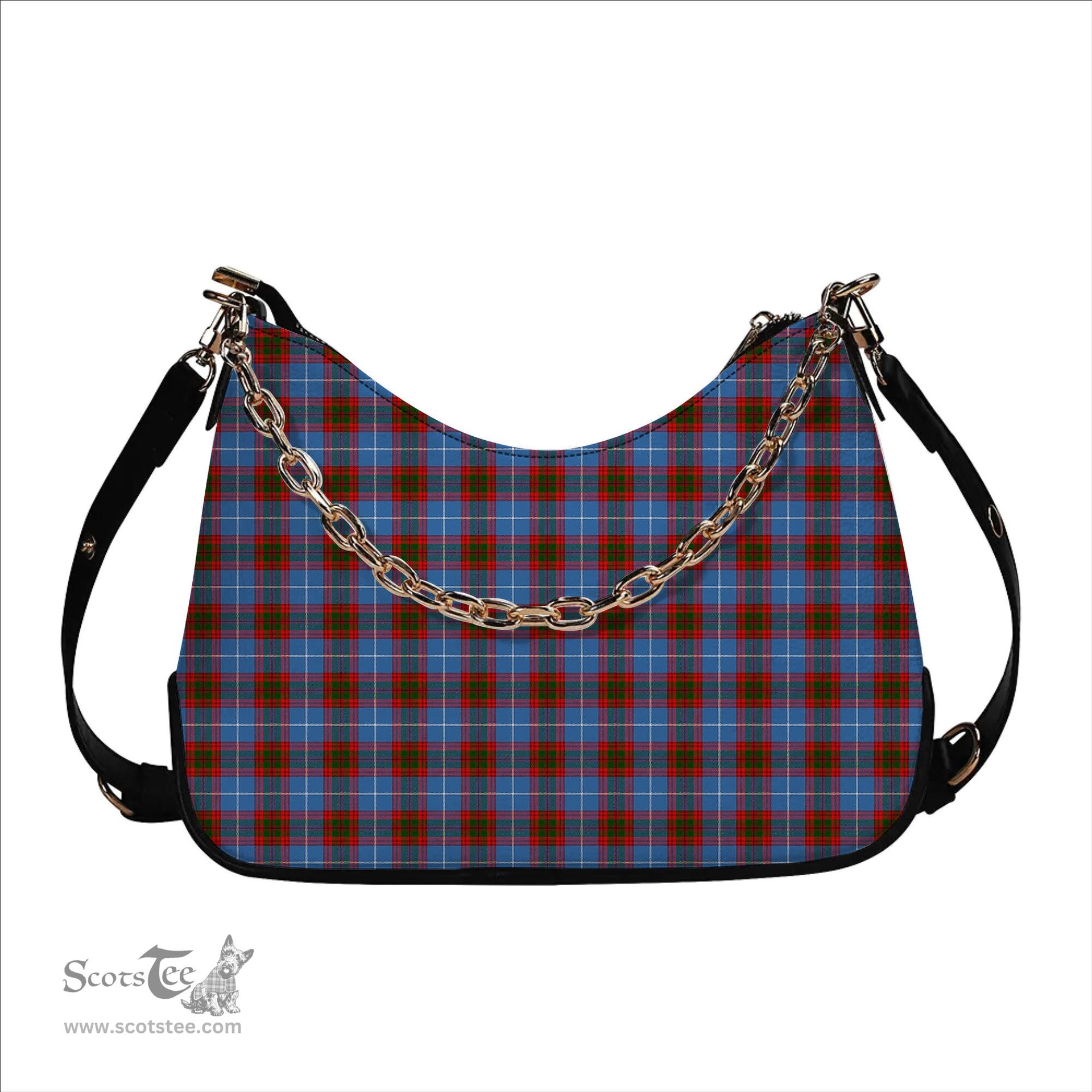 ScotsTee Shop Scottish Newton Tartan Handbag Women's Shoulder Bag With Chain
