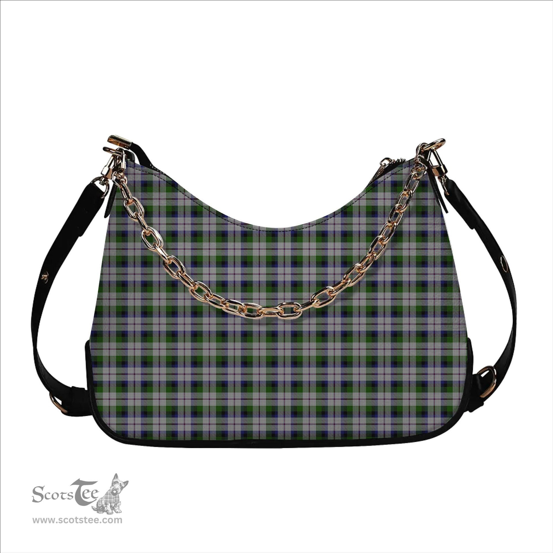 ScotsTee Shop Scottish MacCracken Dress Tartan Handbag Women's Shoulder Bag With Chain