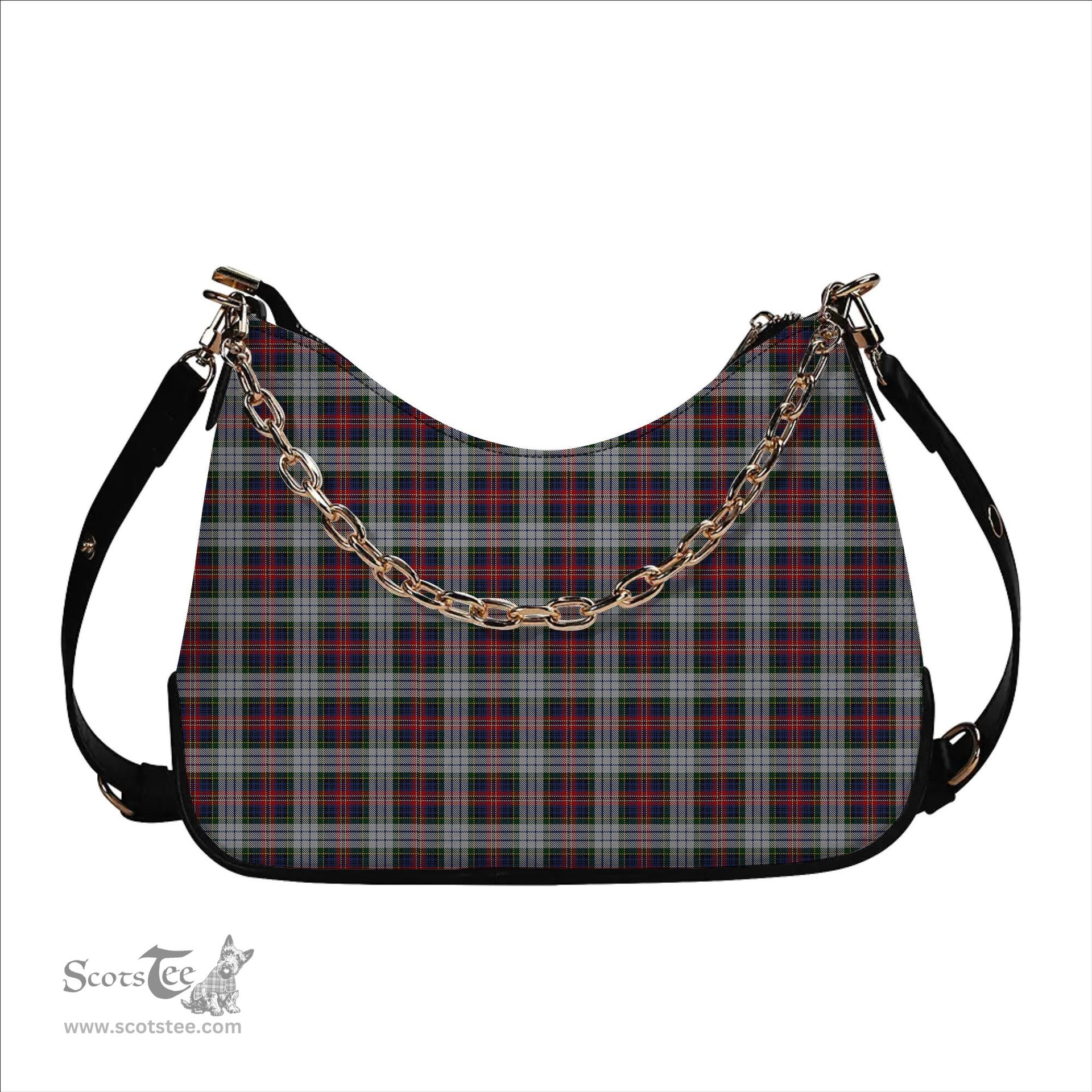 ScotsTee Shop Scottish MacPherson Dress 1 Tartan Handbag Women's Shoulder Bag With Chain