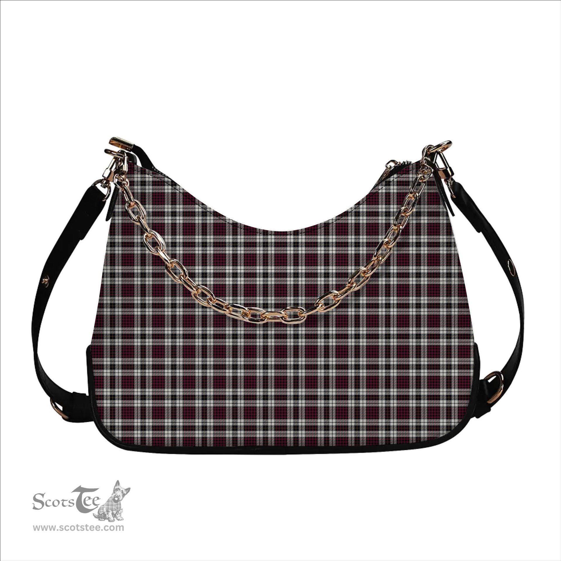ScotsTee Shop Scottish Little Dress Modern Tartan Handbag Women's Shoulder Bag With Chain
