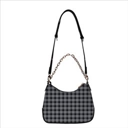 ScotsTee Shop Scottish Menzies Black Dress Tartan Handbag Women's Shoulder Bag With Chain