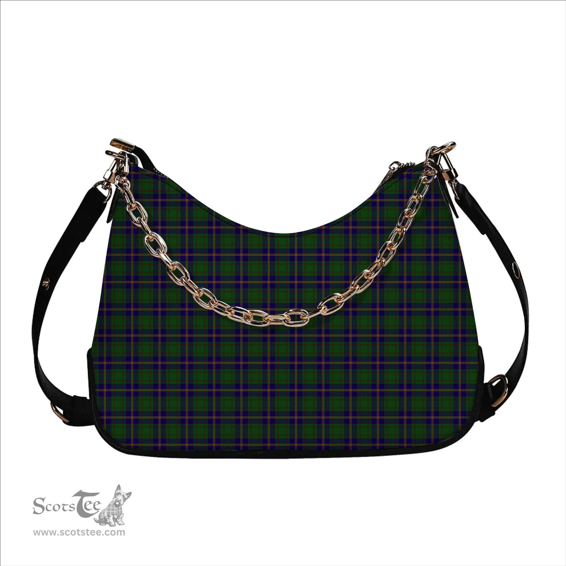 ScotsTee Shop Scottish Leatherneck Tartan Handbag Women's Shoulder Bag With Chain