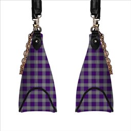 ScotsTee Shop Scottish Menzies Mauve and White Tartan Handbag Women's Shoulder Bag With Chain