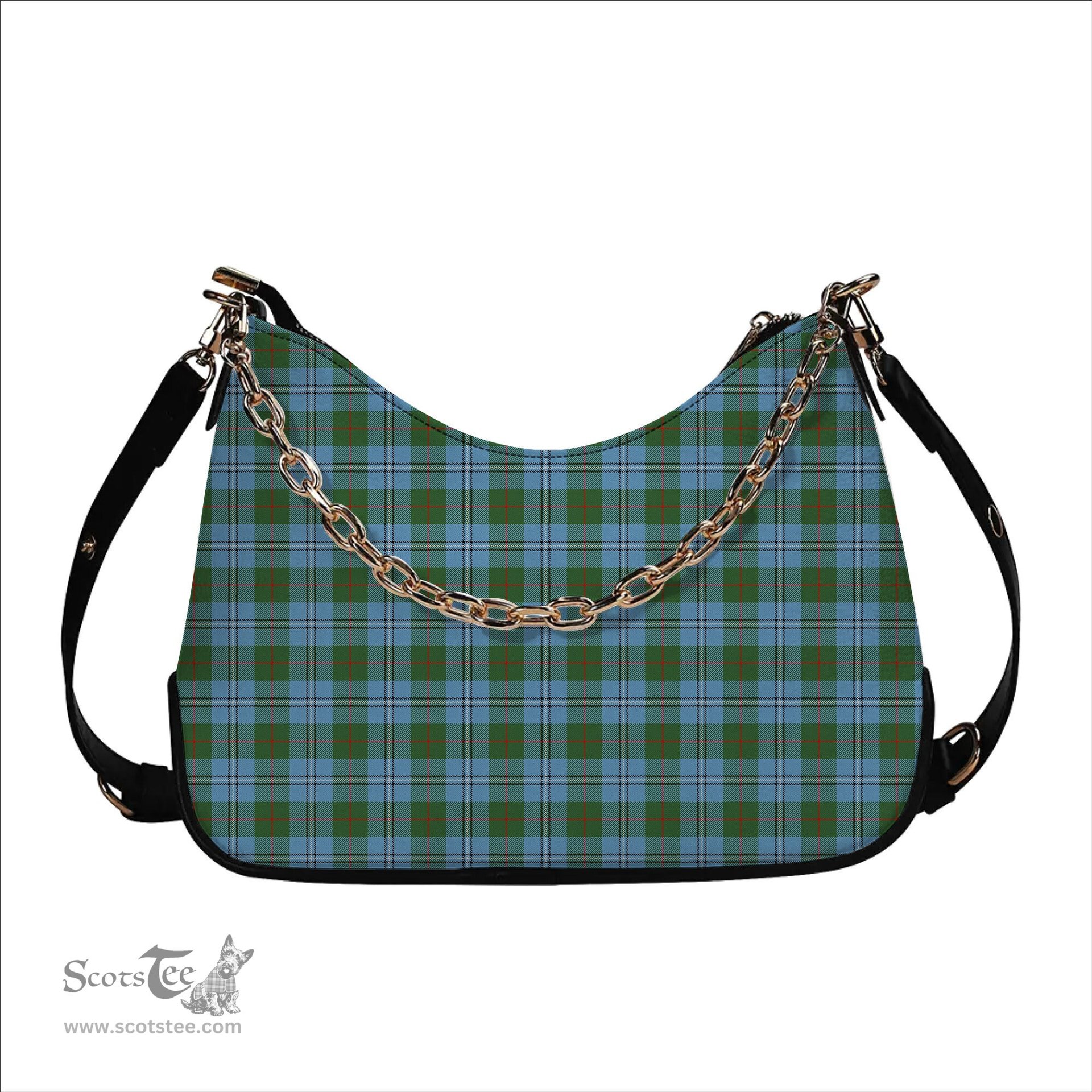ScotsTee Shop Scottish Irvine of Glentulchan Modern Tartan Handbag Women's Shoulder Bag With Chain