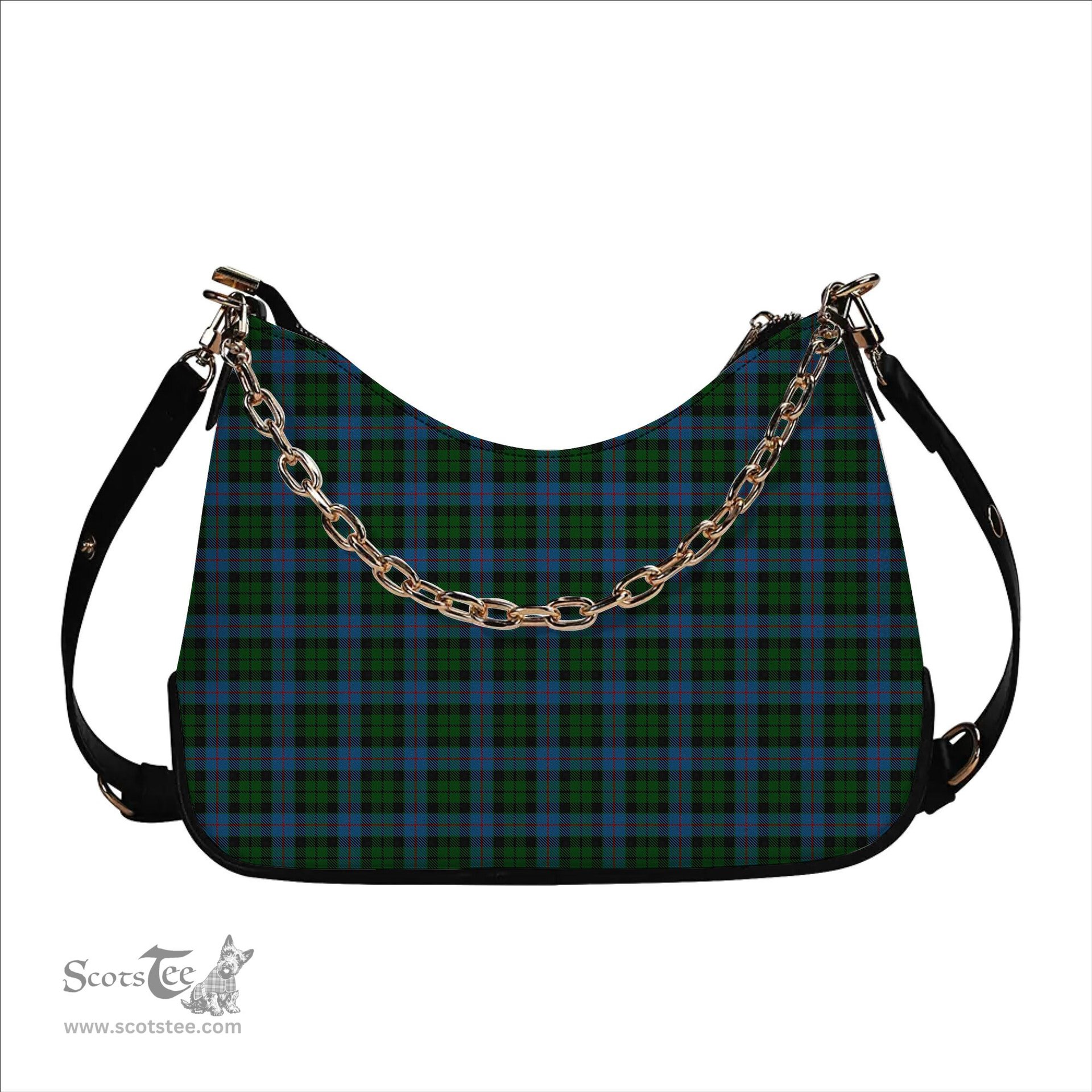 ScotsTee Shop Scottish Morrison Society Tartan Handbag Women's Shoulder Bag With Chain