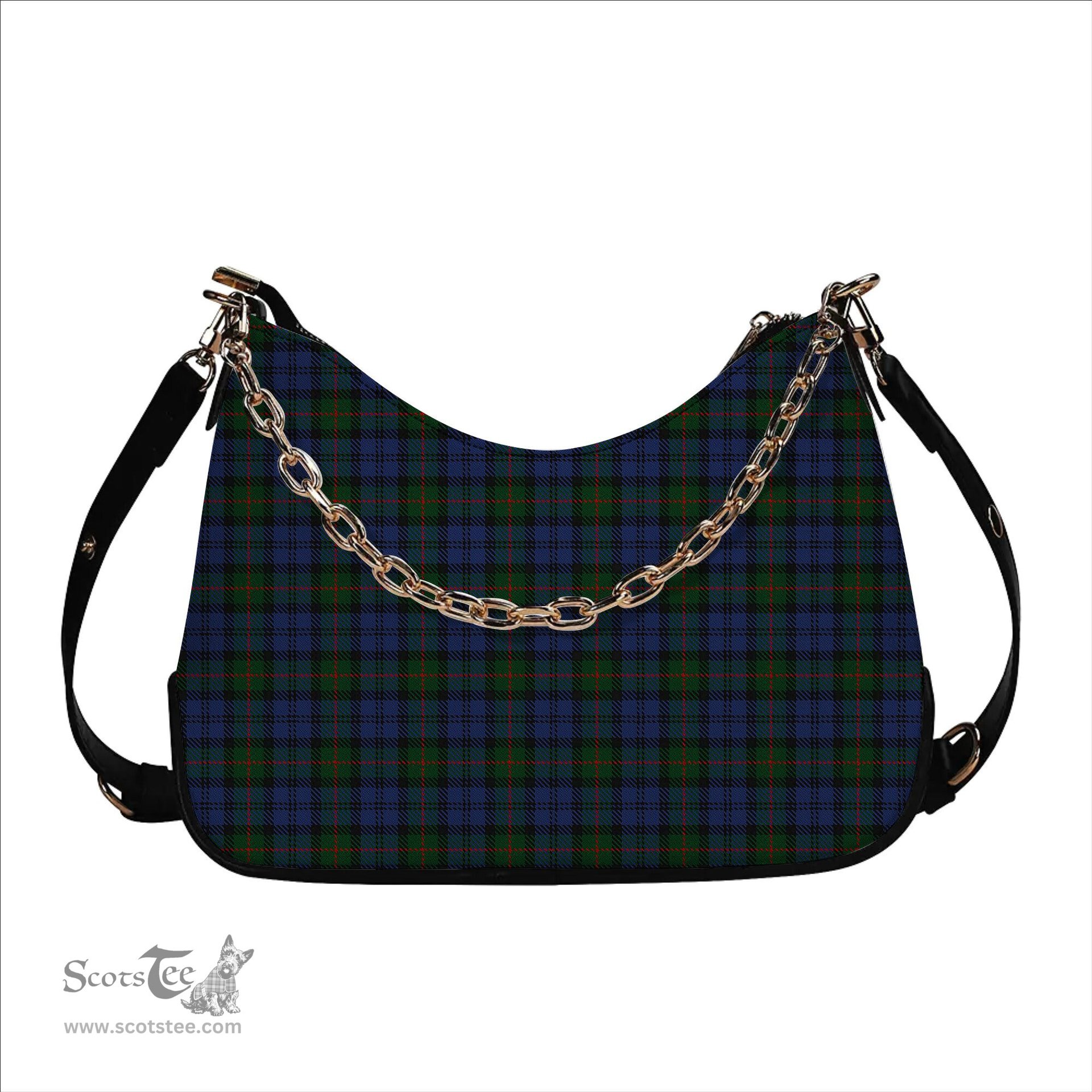 ScotsTee Shop Scottish Murray 1810 Tartan Handbag Women's Shoulder Bag With Chain