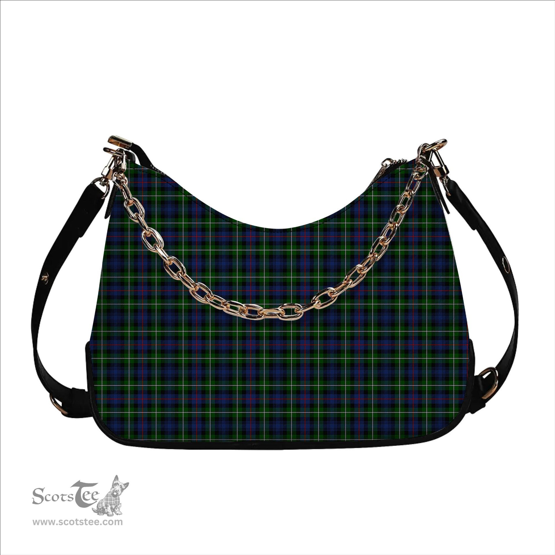 ScotsTee Shop Scottish MacKenzie Modern SC Tartan Handbag Women's Shoulder Bag With Chain