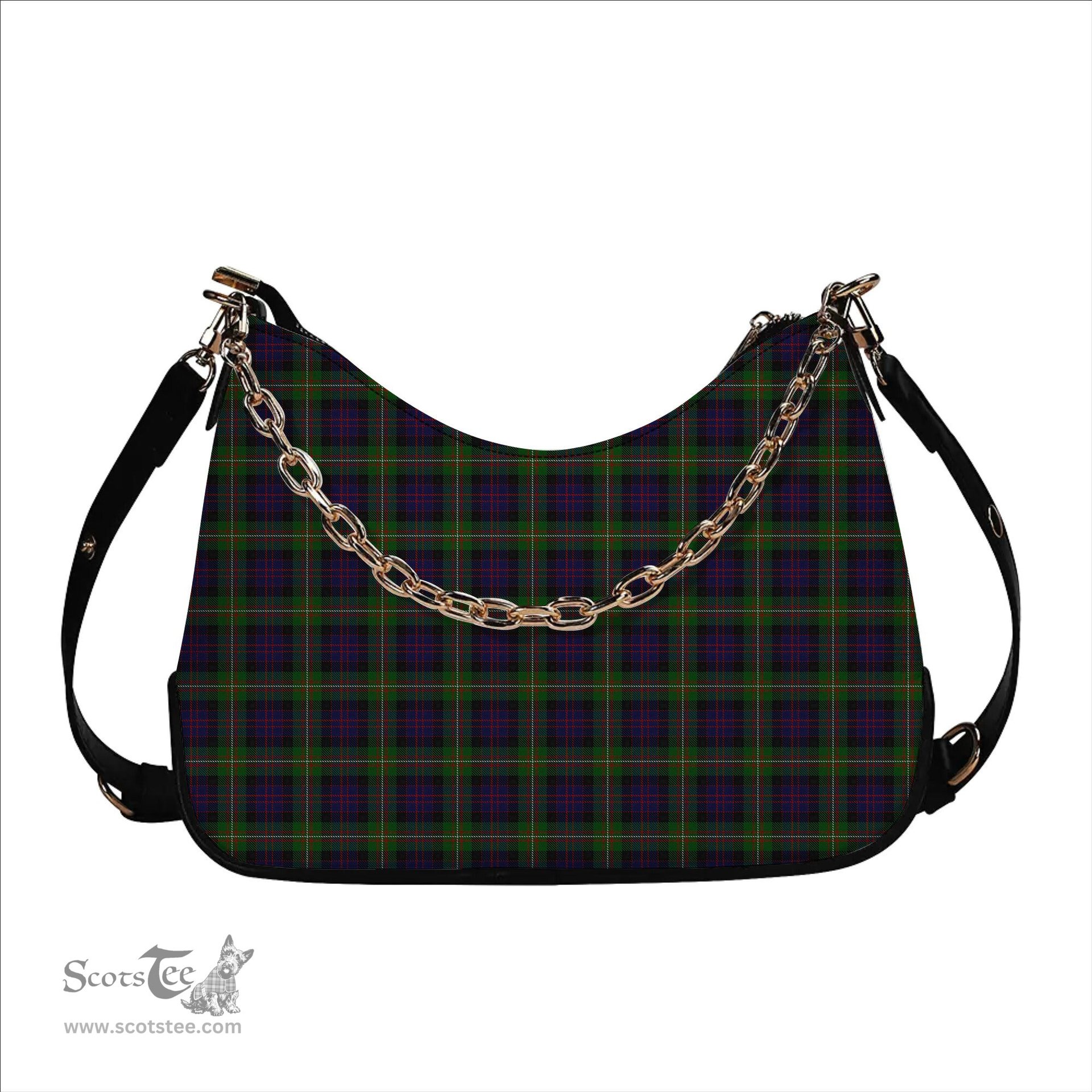 ScotsTee Shop Scottish MacDonell of Glengarry 3 Tartan Handbag Women's Shoulder Bag With Chain