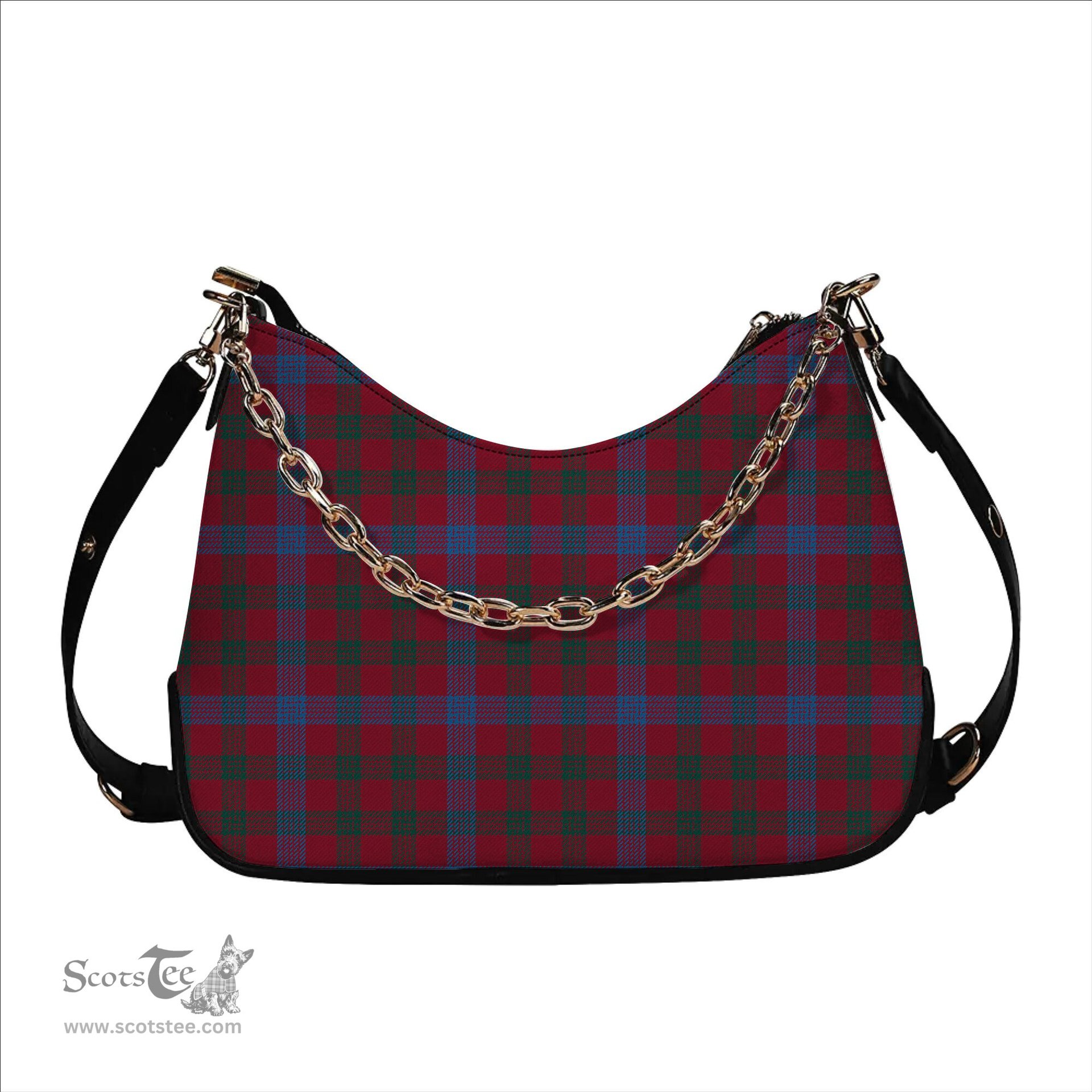 ScotsTee Shop Scottish Laing Artefact Modern Tartan Handbag Women's Shoulder Bag With Chain