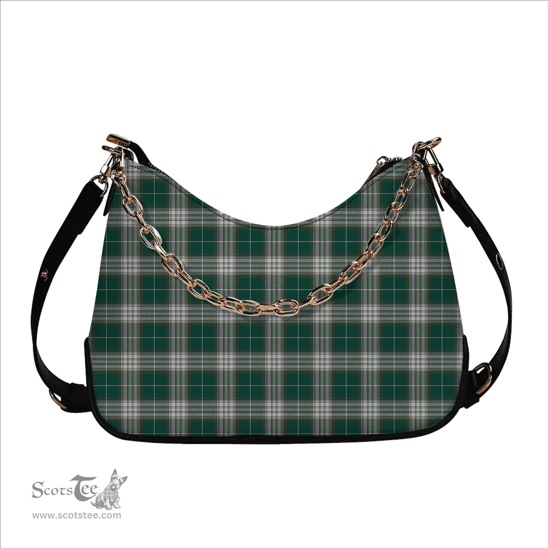 ScotsTee Shop Scottish Kelso Modern Clan Tartan Handbag Women's Shoulder Bag With Chain