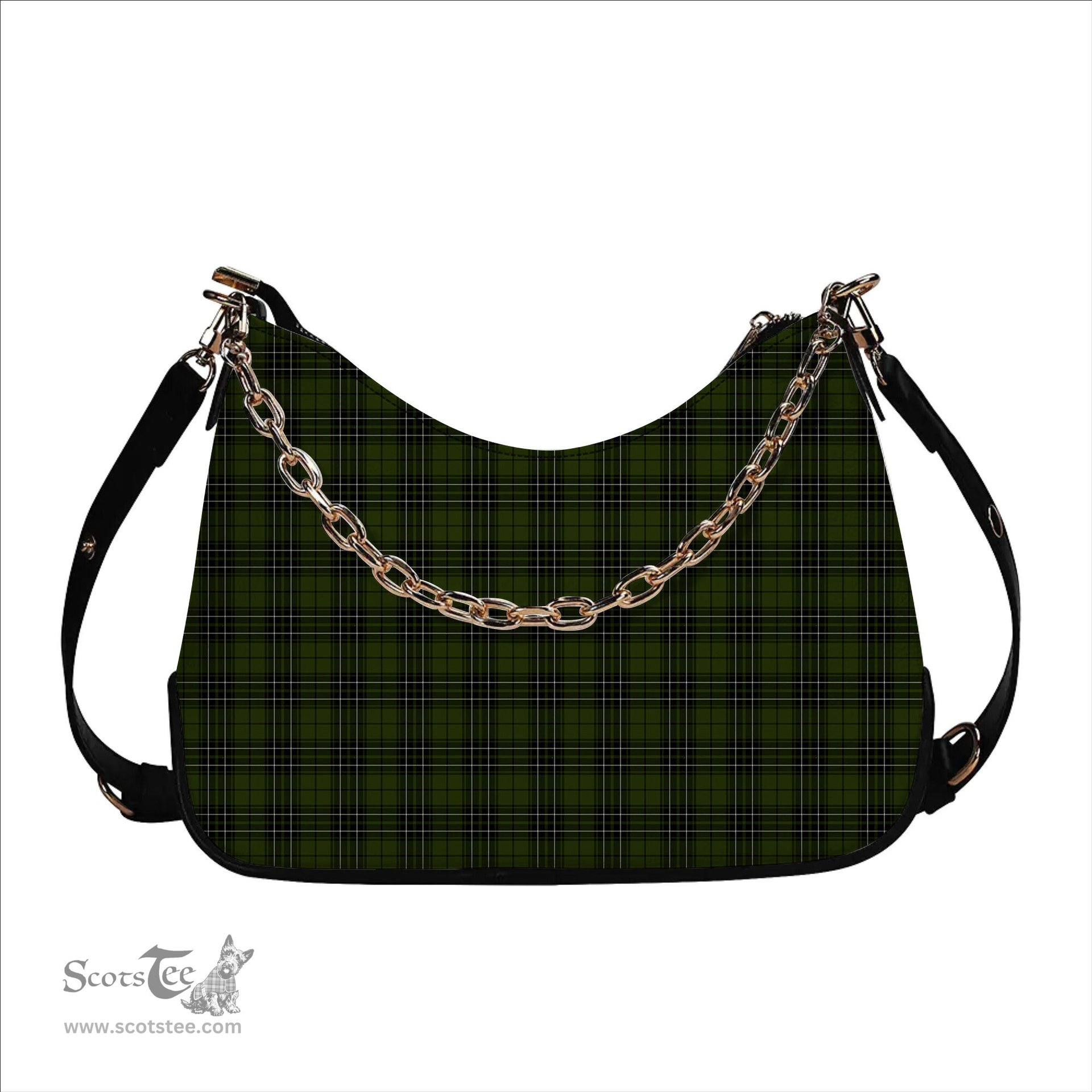 ScotsTee Shop Scottish MacLean Hunting Tartan Handbag Women's Shoulder Bag With Chain