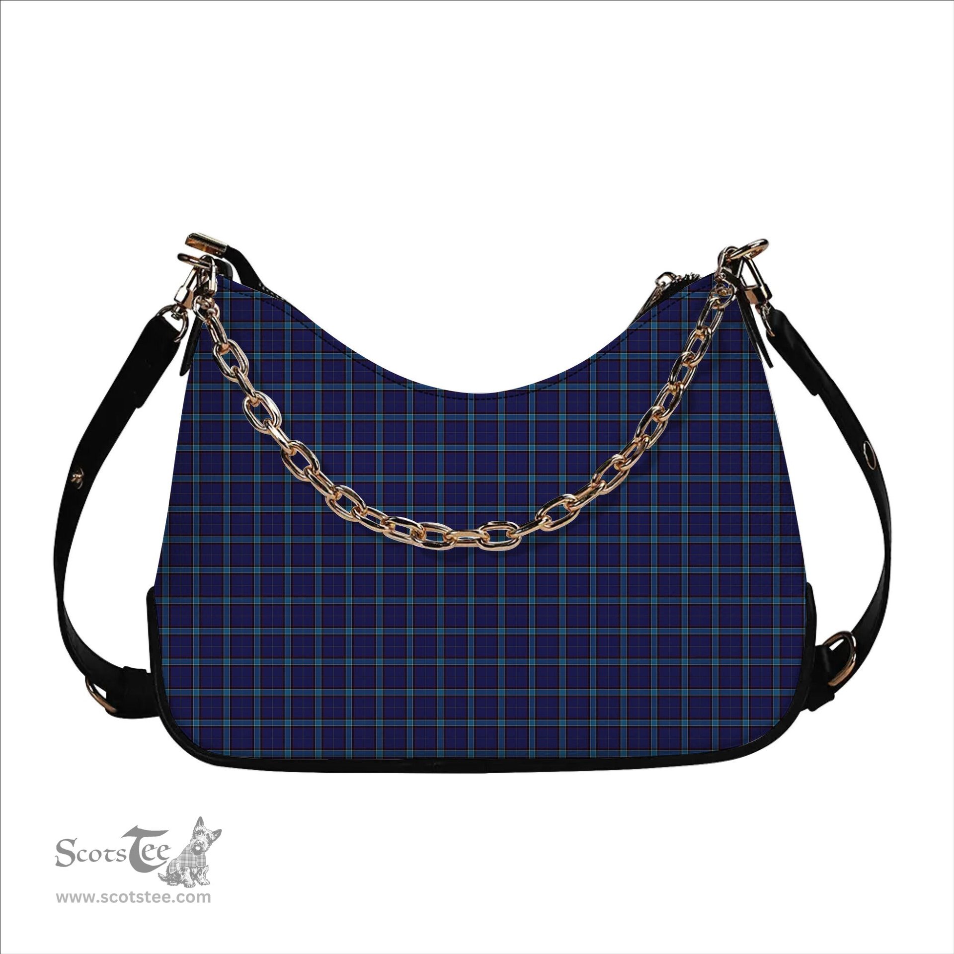 ScotsTee Shop Scottish Kirkcaldy Tartan Handbag Women's Shoulder Bag With Chain