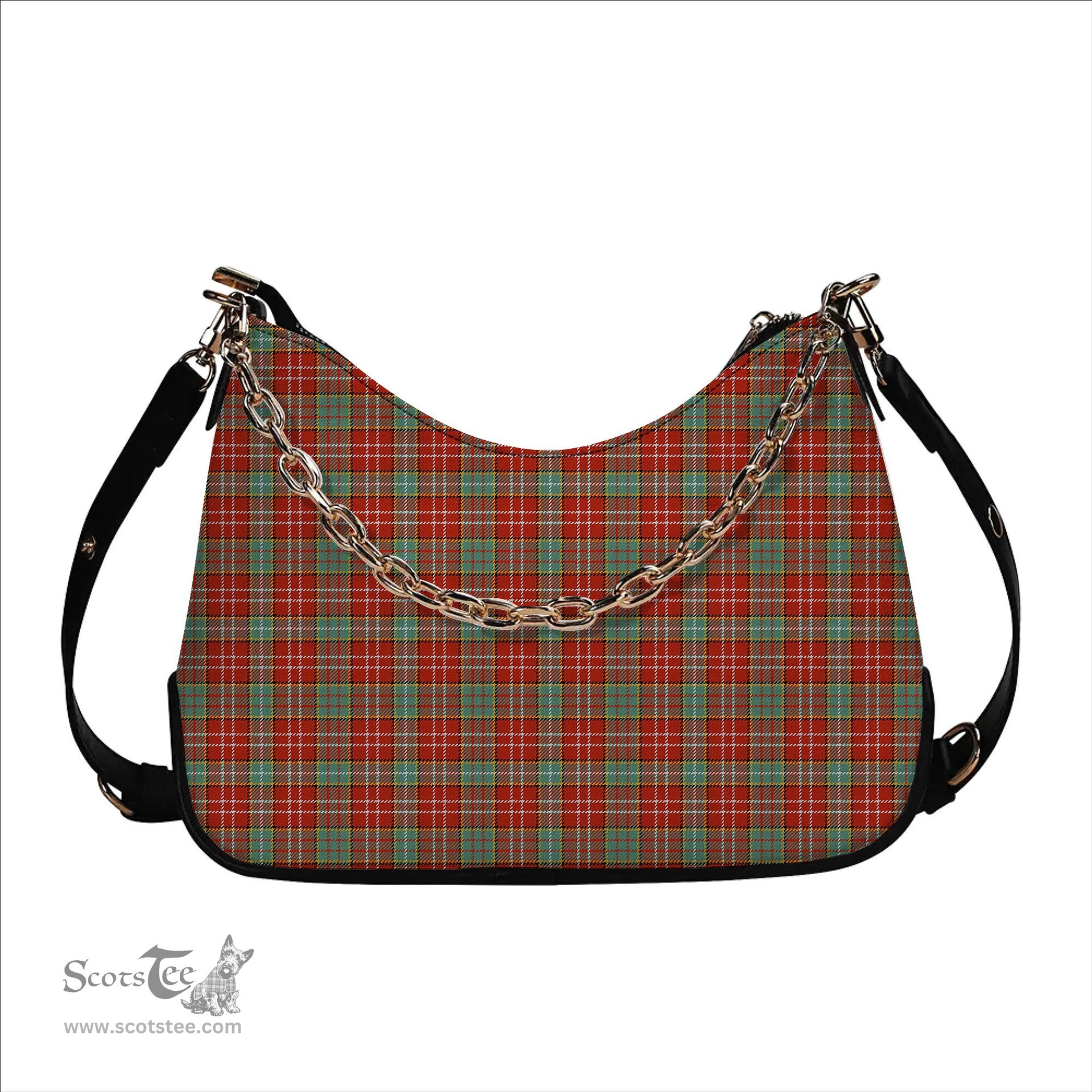 ScotsTee Shop Scottish Ogilvie (Ogilvy) Ancient Tartan Handbag Women's Shoulder Bag With Chain